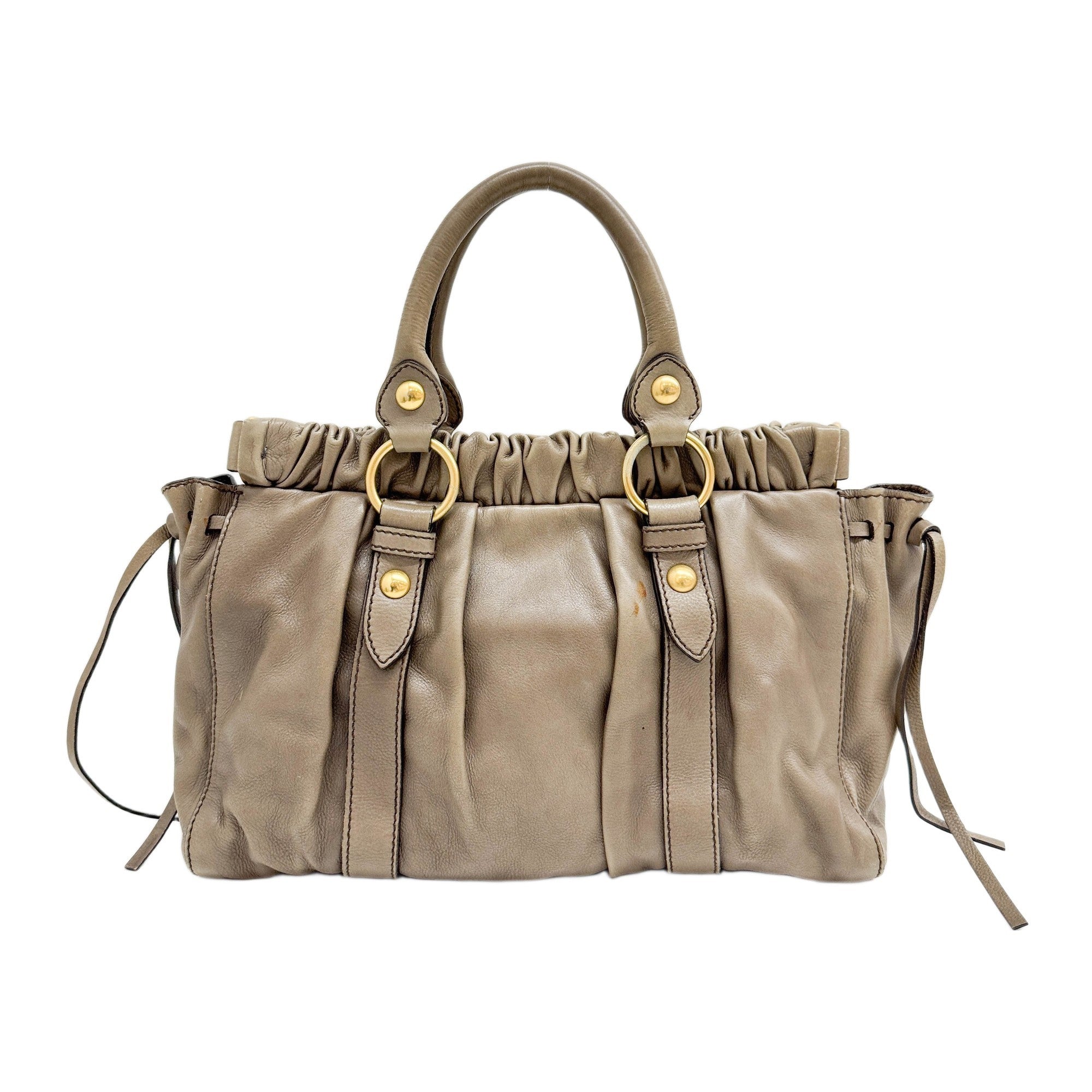 Vitello Dusty Brown Leather Hand Bag