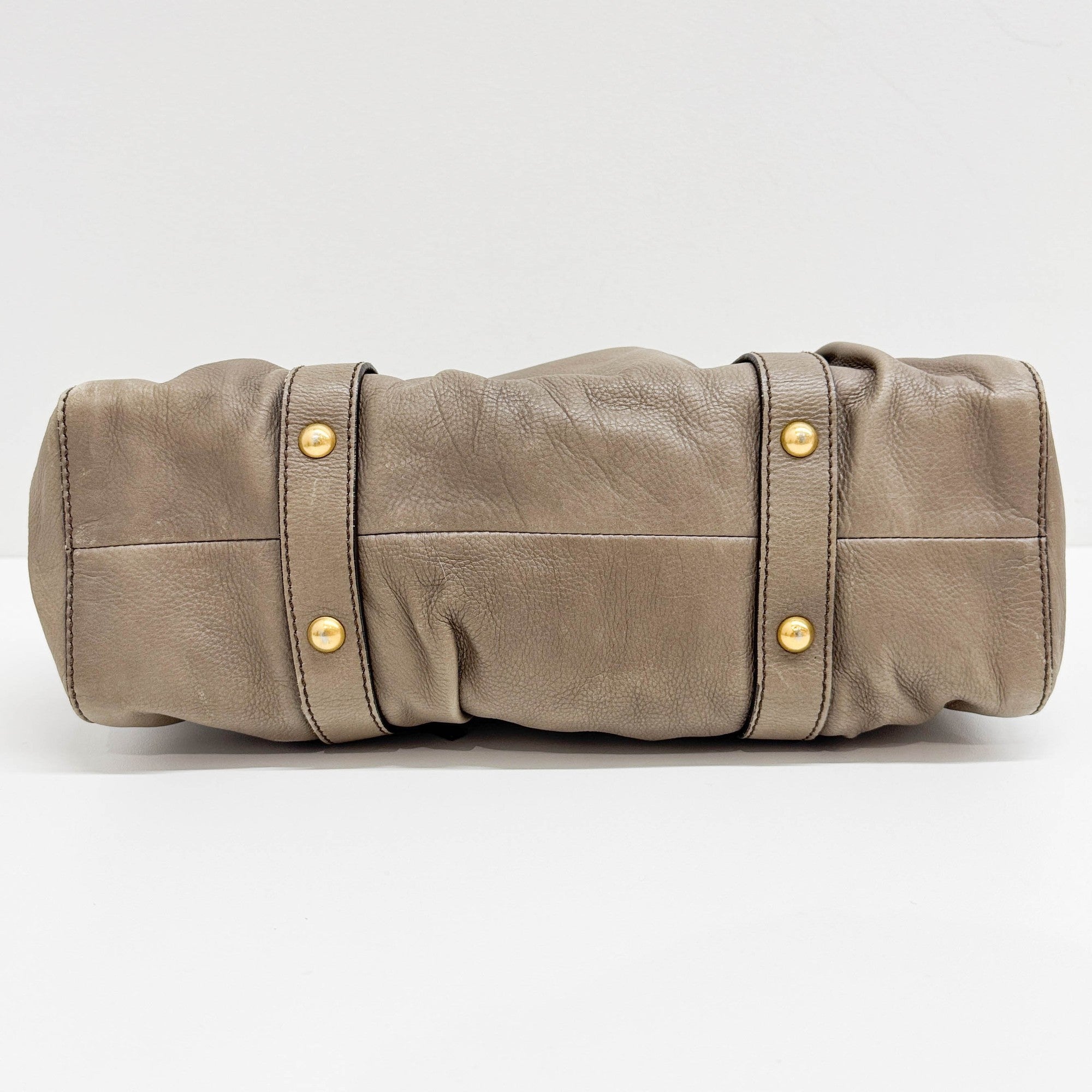 Vitello Dusty Brown Leather Hand Bag