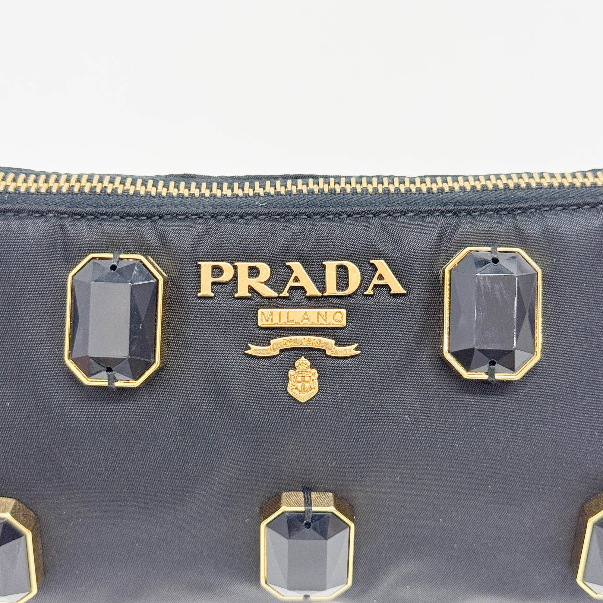 Pietre Black Nylon Shoulder Bag