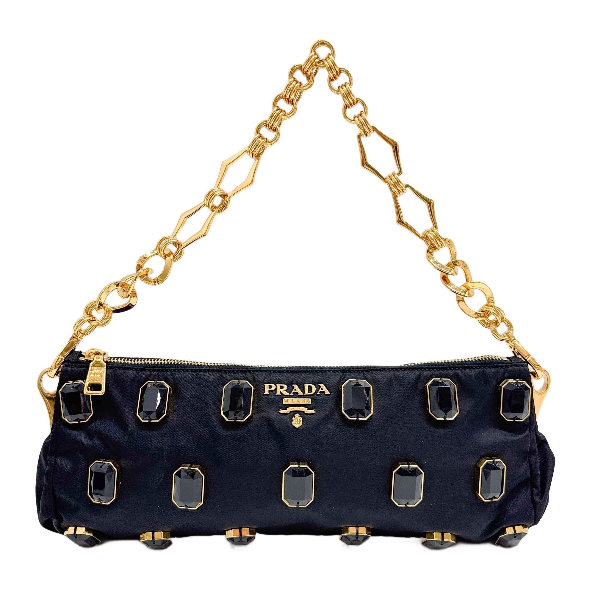 Pietre Black Nylon Shoulder Bag