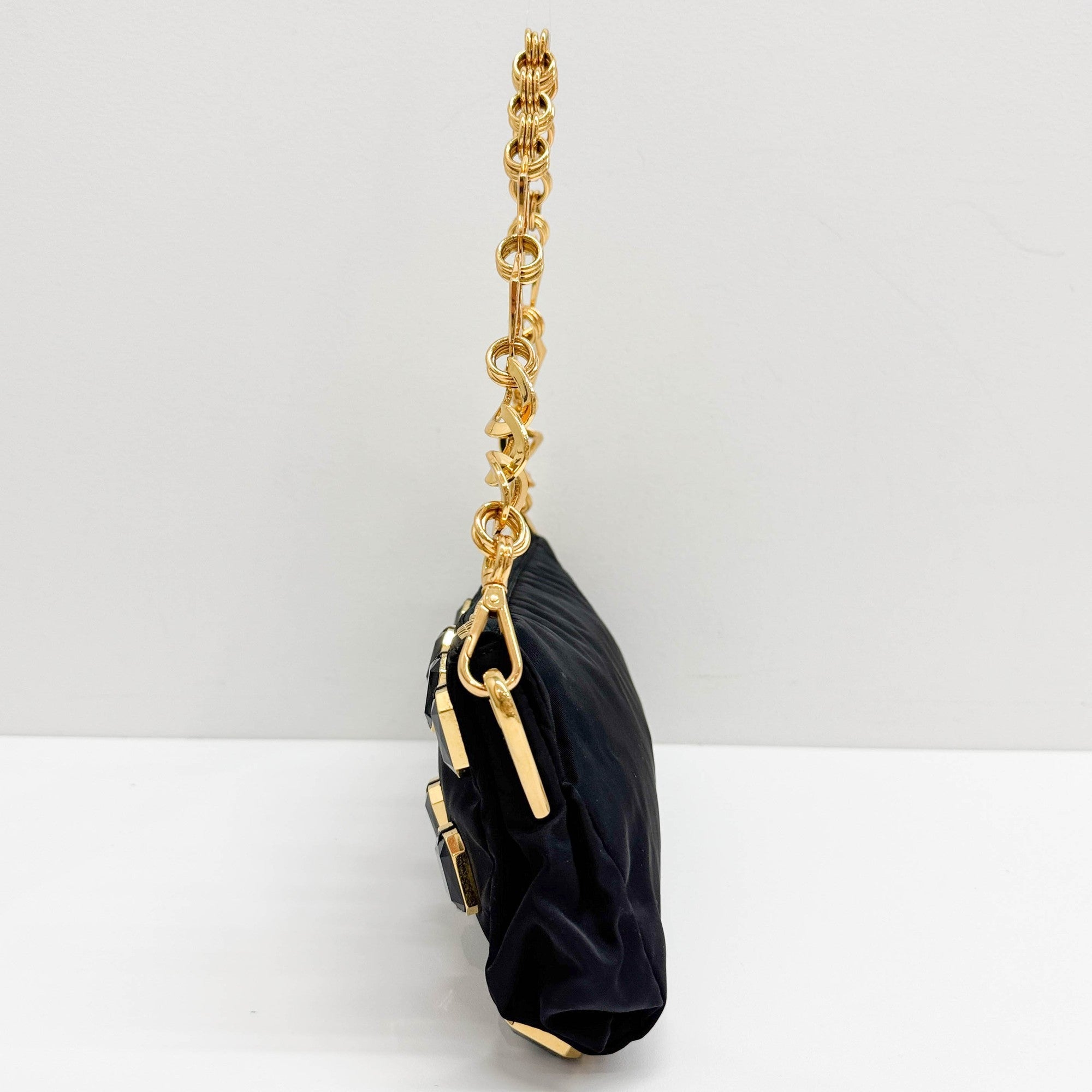 Pietre Black Nylon Shoulder Bag