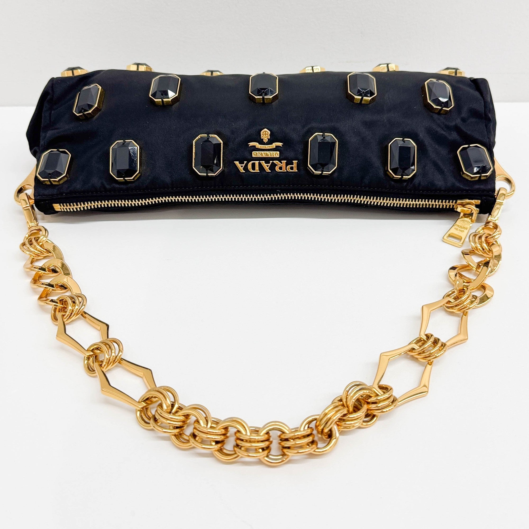 Pietre Black Nylon Shoulder Bag