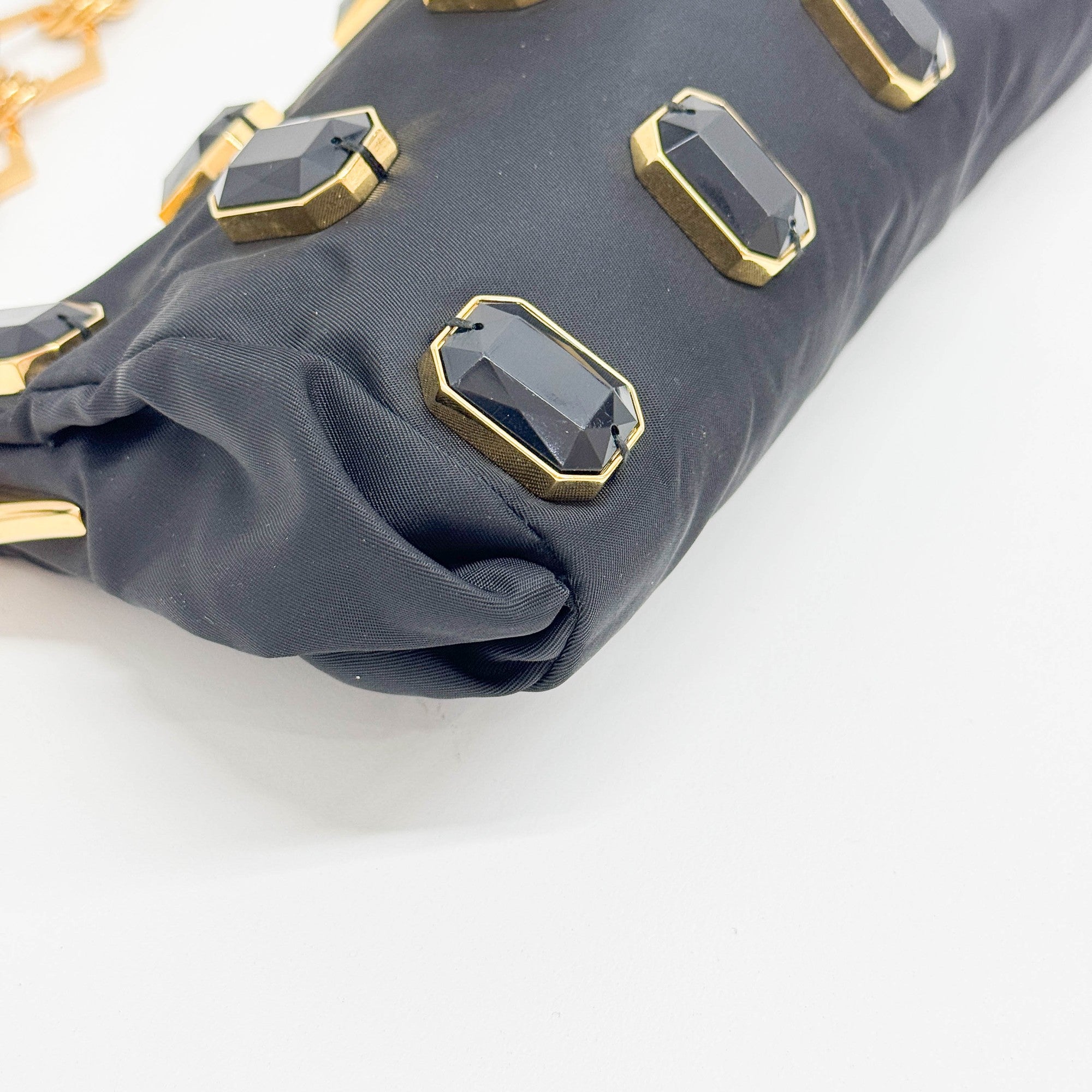 Pietre Black Nylon Shoulder Bag