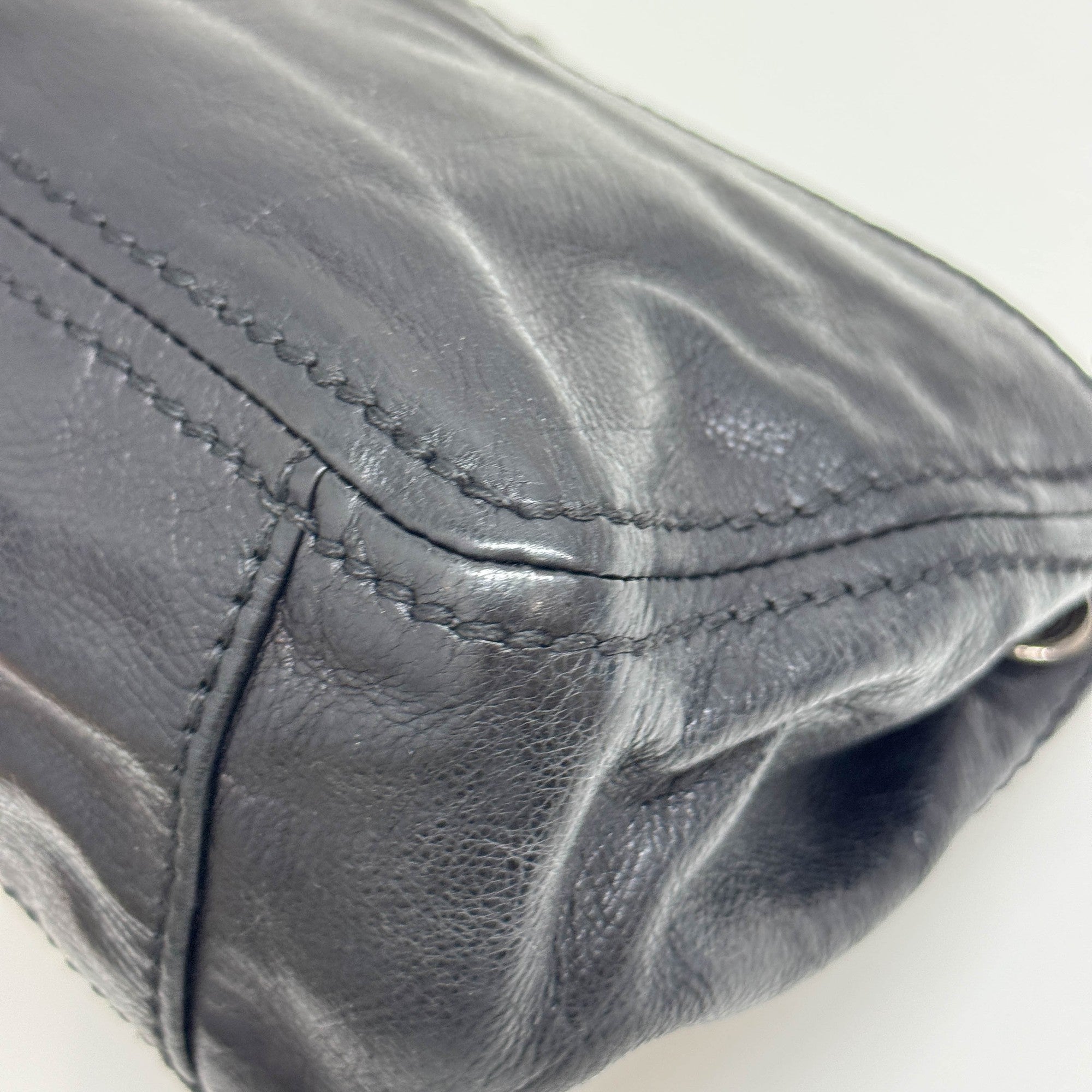 Black Leather Shoulder Bag