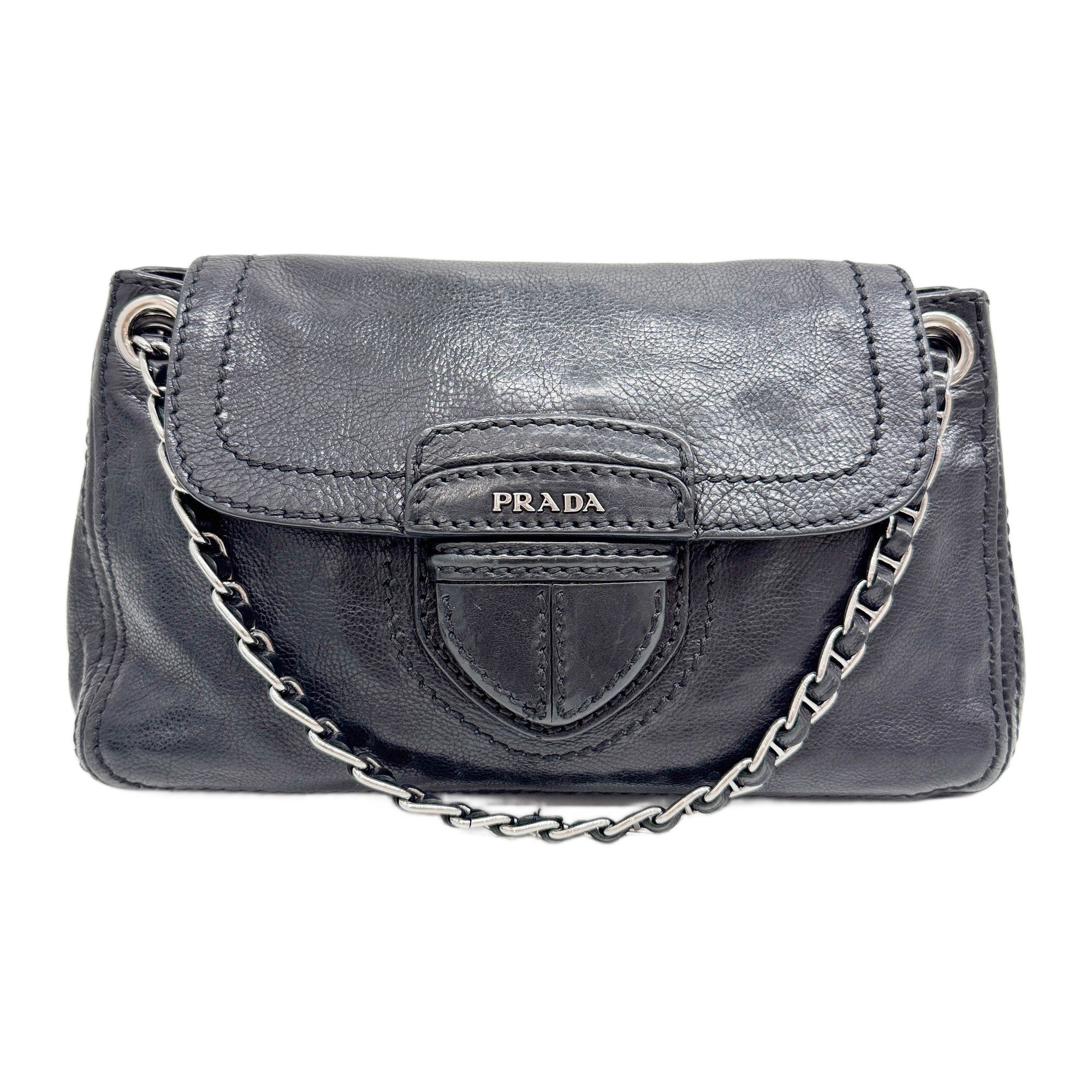 Black Leather Shoulder Bag
