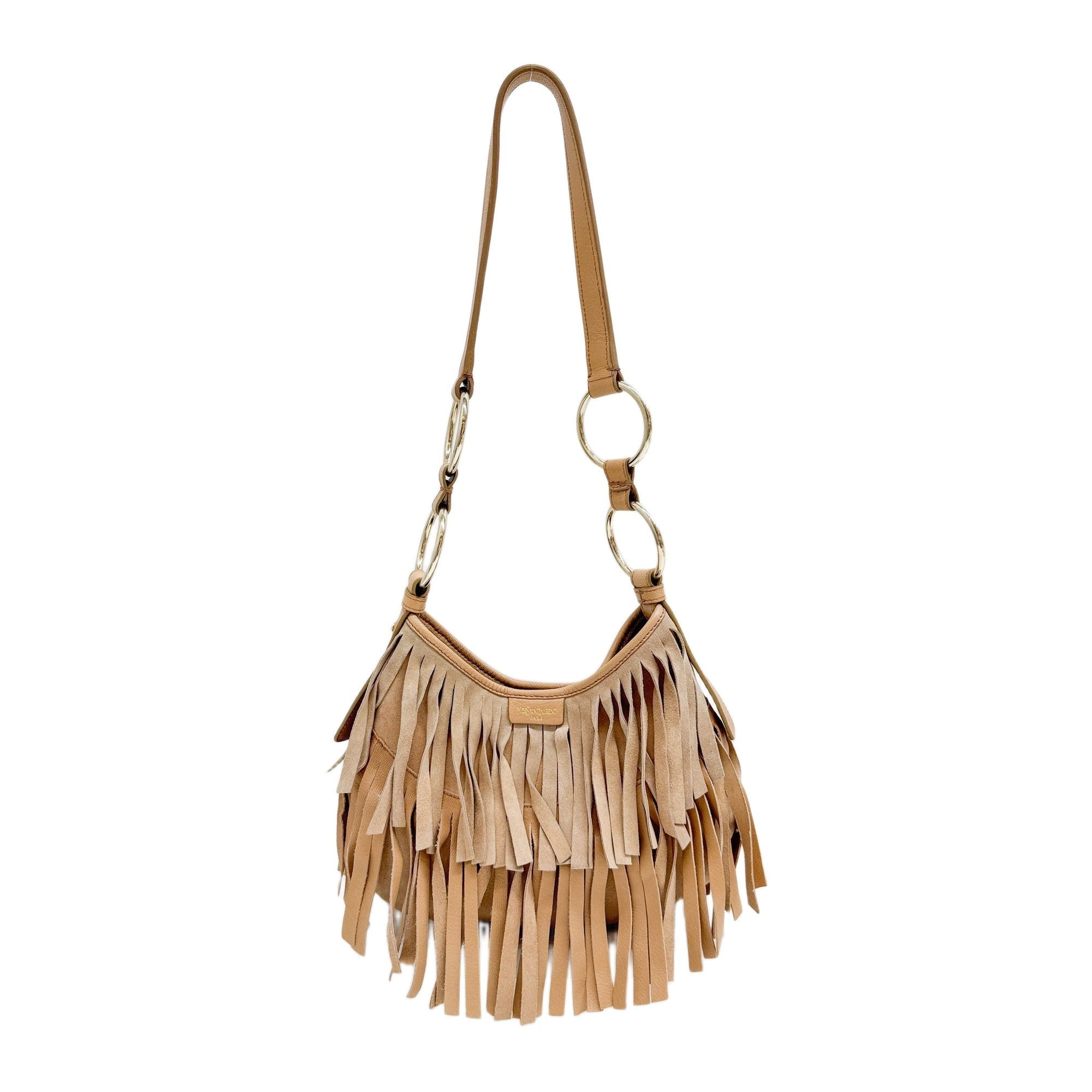 Mini La Boheme Fringe Tan Suede Shoulder Bag