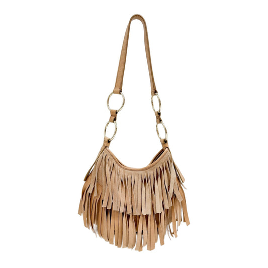 Mini La Boheme Fringe Tan Suede Shoulder Bag