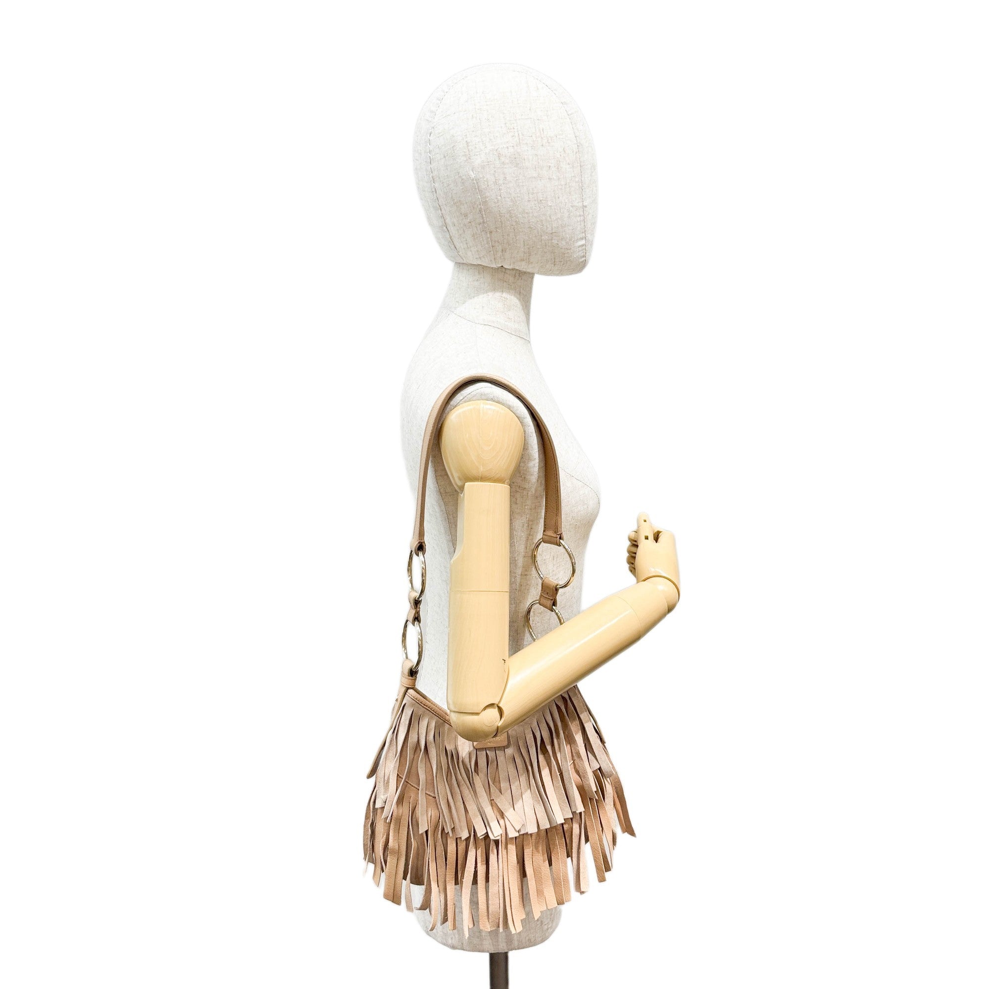 Mini La Boheme Fringe Tan Suede Shoulder Bag