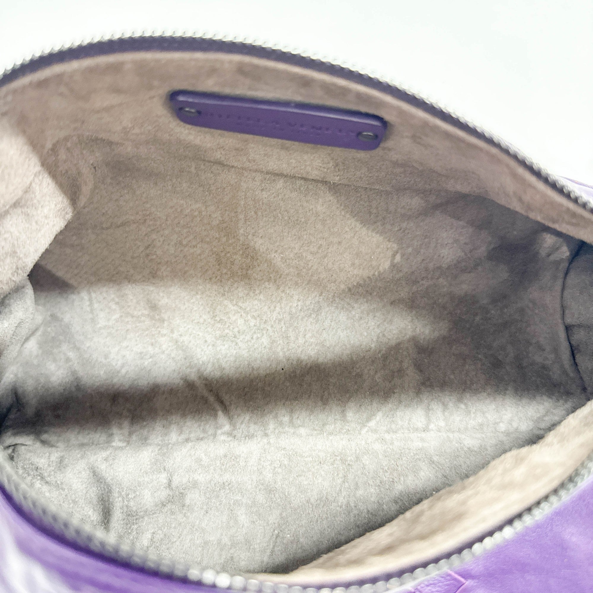 Intrecciato Purple Leather Shoulder Bag