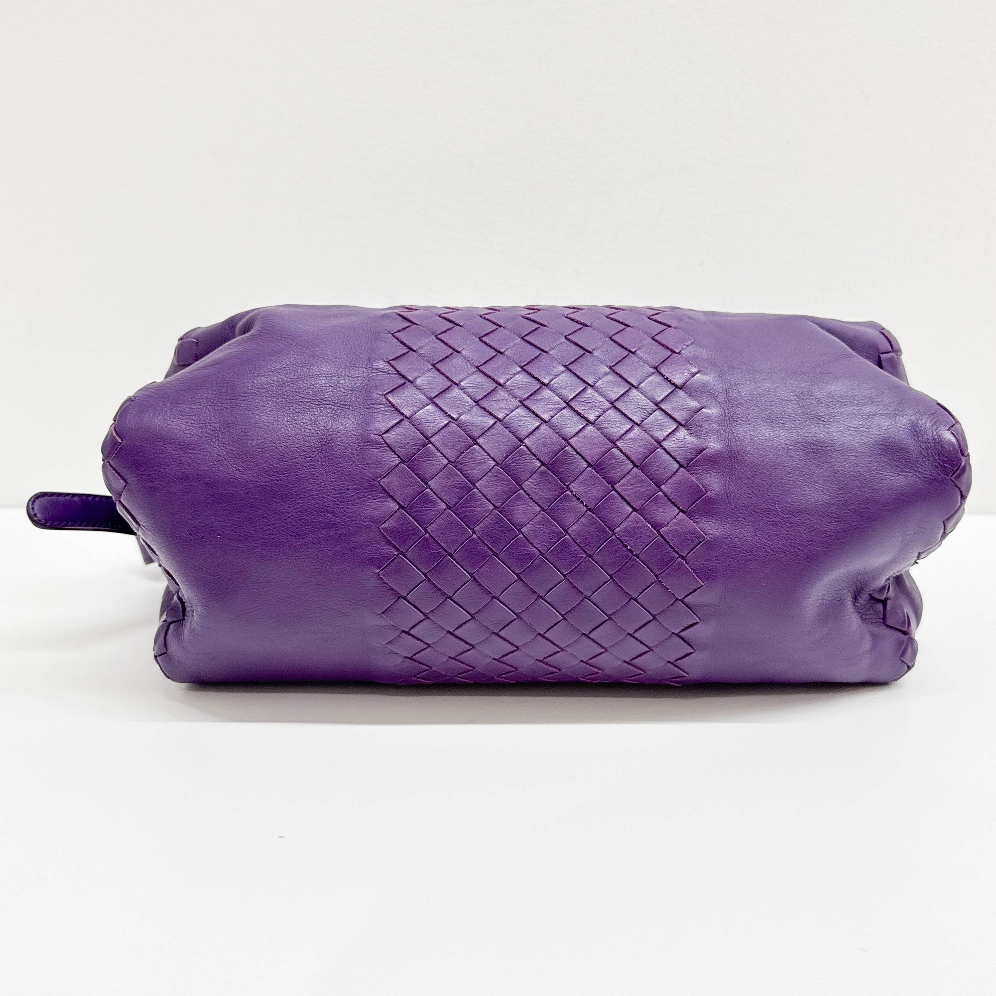 Intrecciato Purple Leather Shoulder Bag