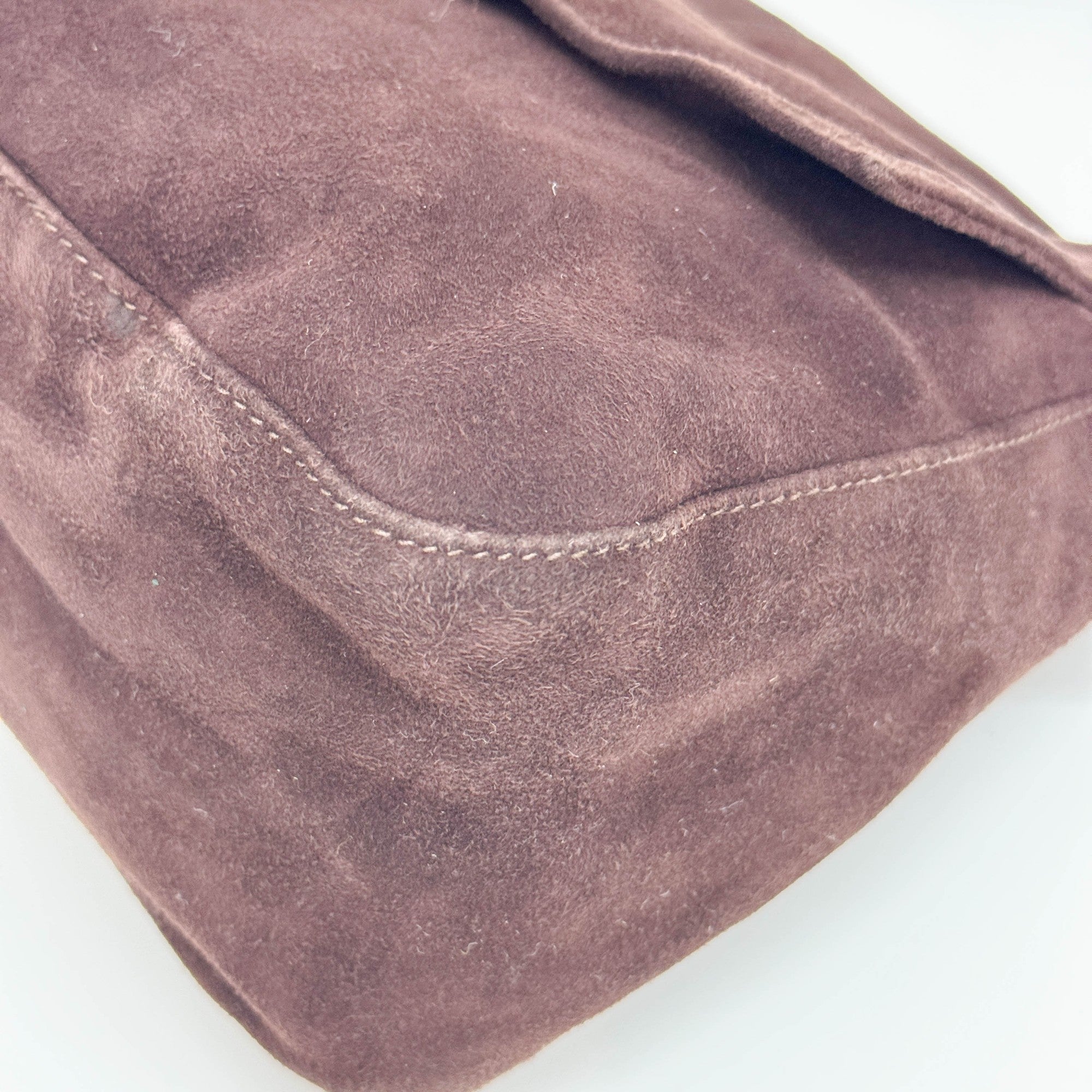 Mamma Baguette Brown Suede Shoulder Bag