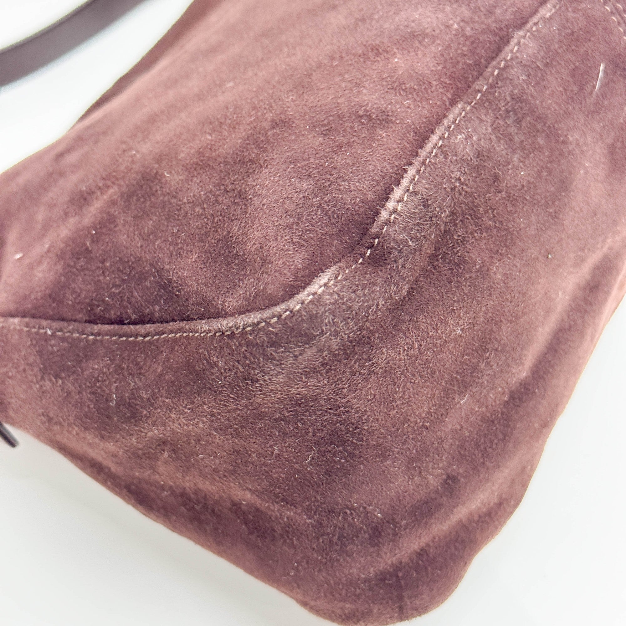 Mamma Baguette Brown Suede Shoulder Bag