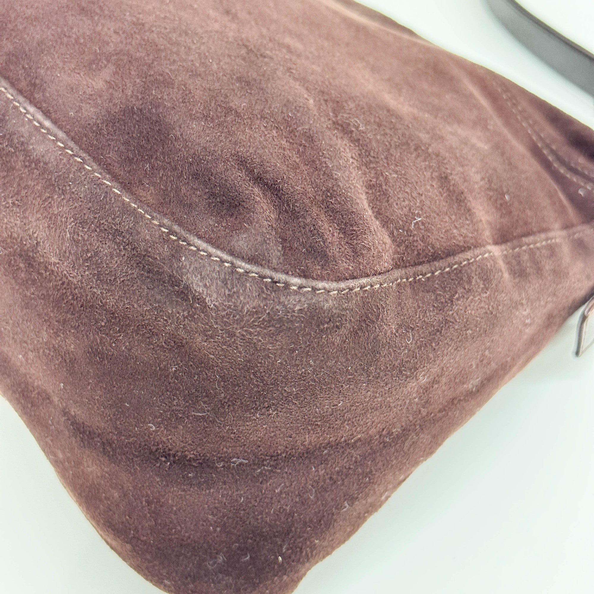 Mamma Baguette Brown Suede Shoulder Bag
