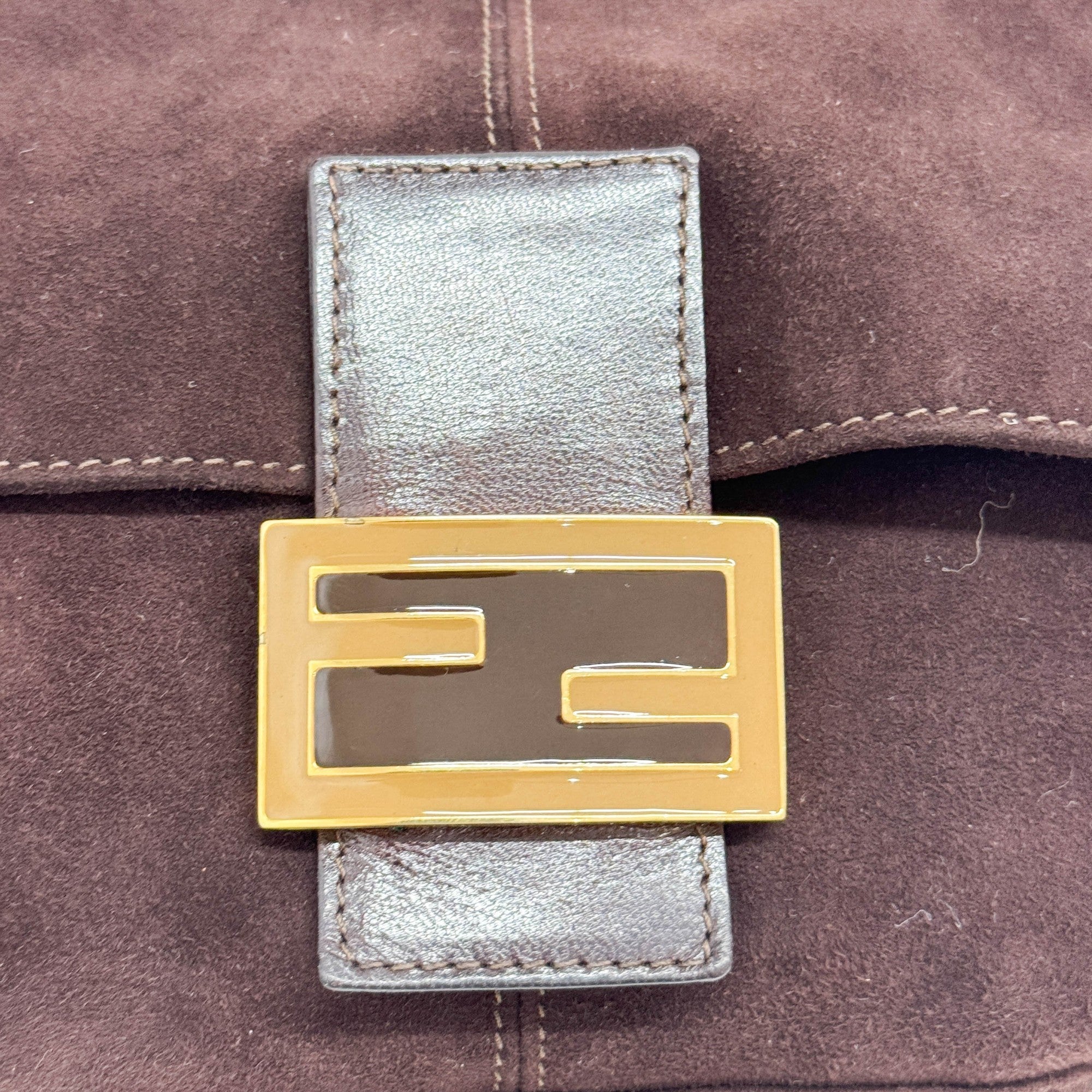 Mamma Baguette Brown Suede Shoulder Bag