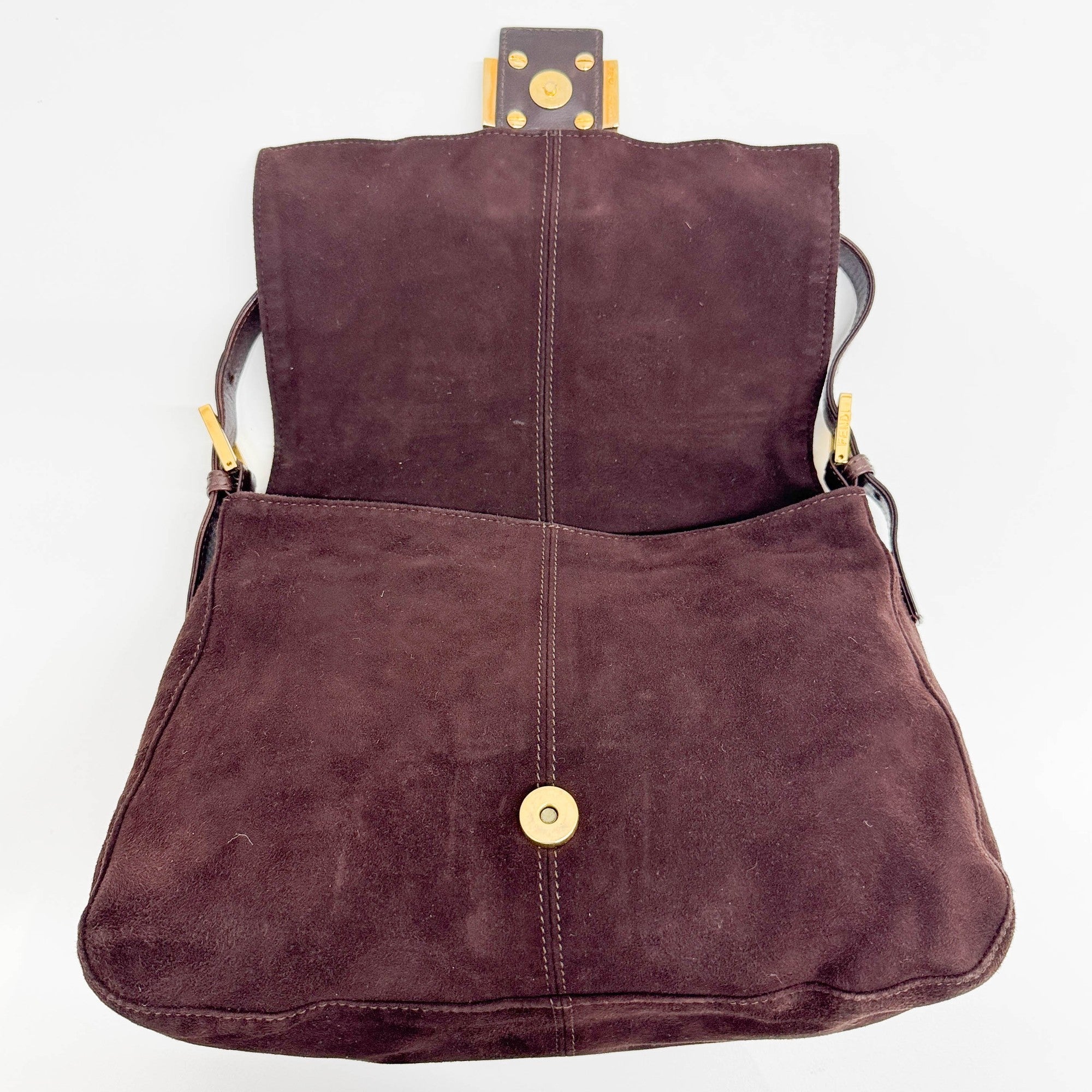 Mamma Baguette Brown Suede Shoulder Bag