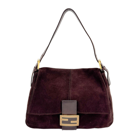 Mamma Baguette Brown Suede Shoulder Bag