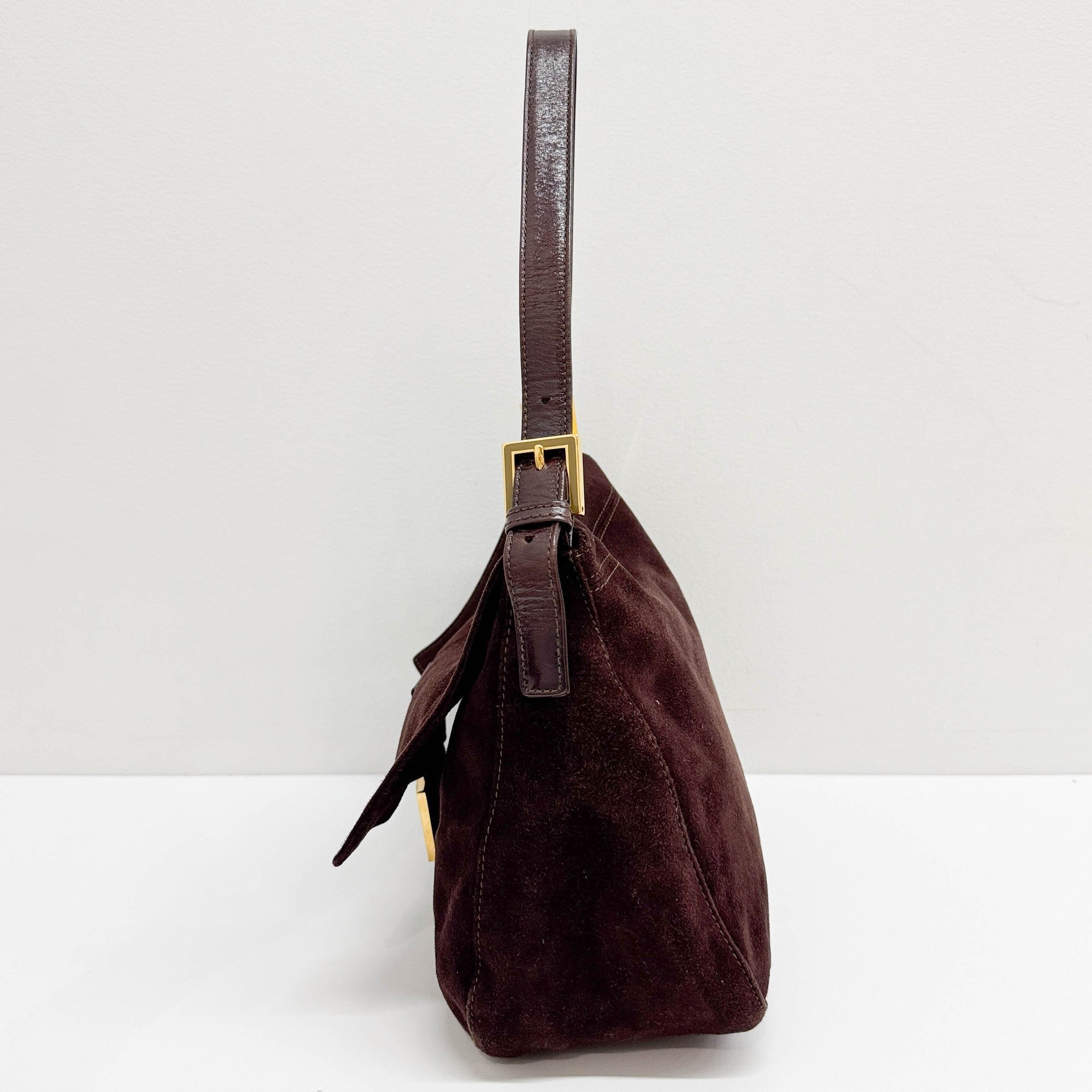 Mamma Baguette Brown Suede Shoulder Bag