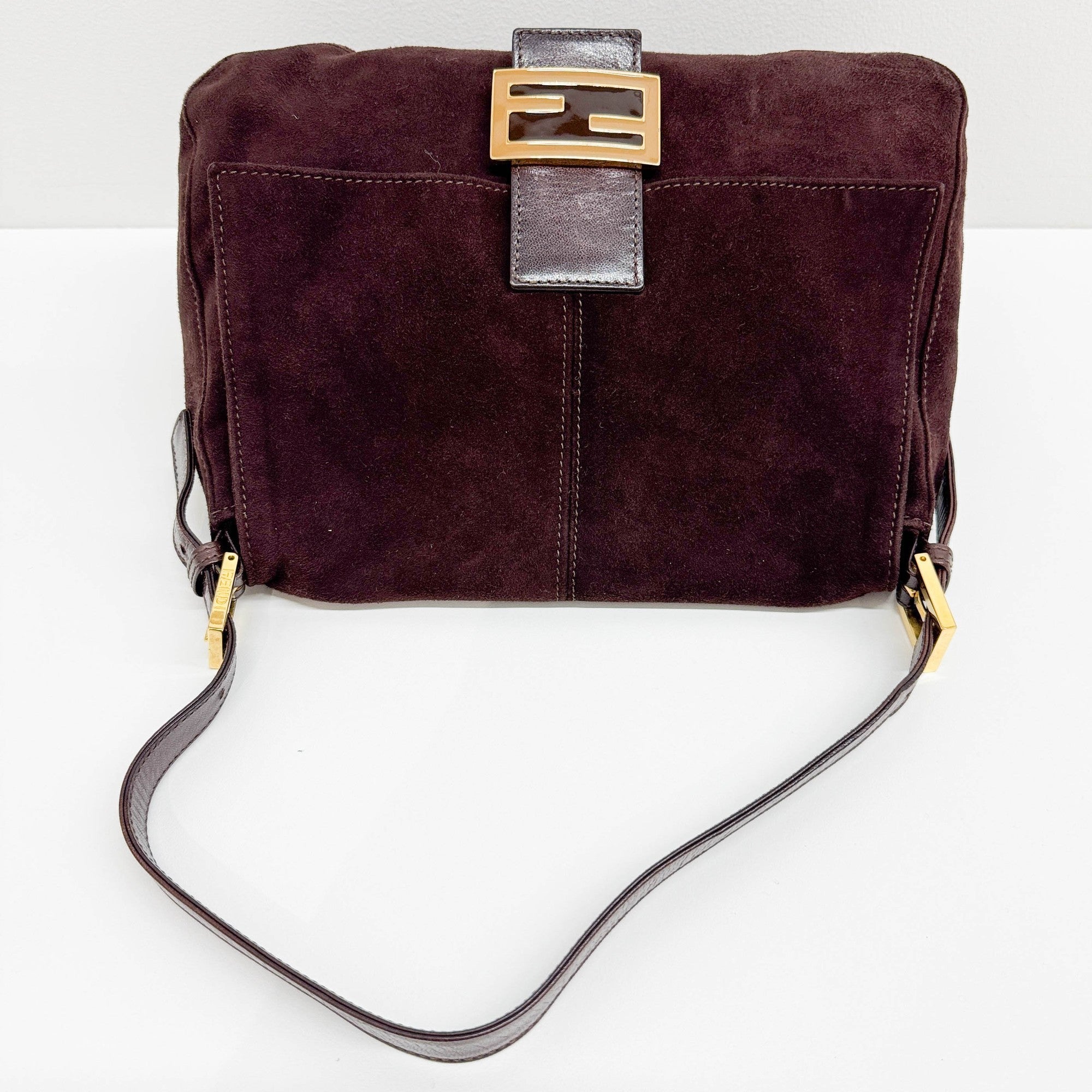 Mamma Baguette Brown Suede Shoulder Bag