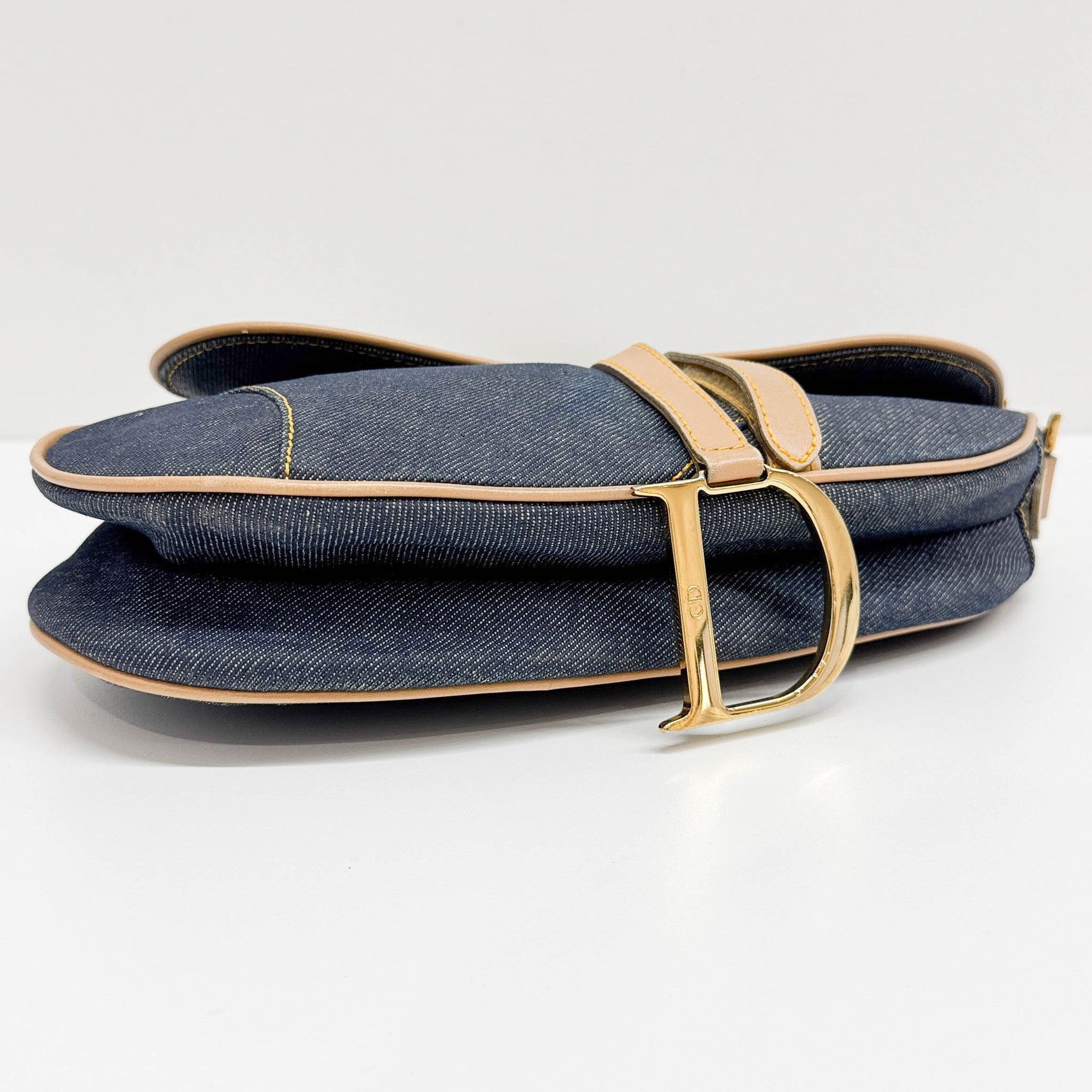 Saddle Blue Denim Shoulder Bag