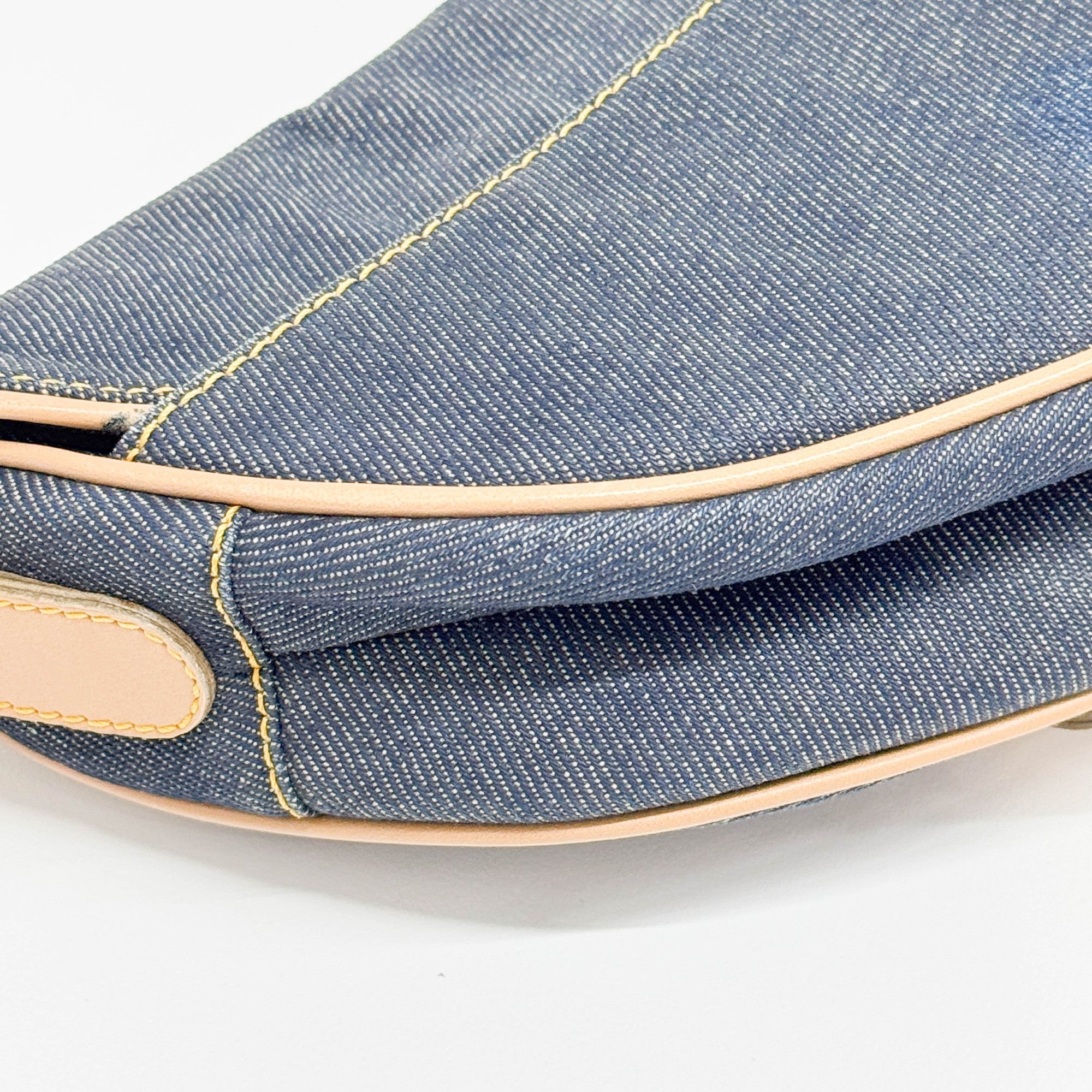 Saddle Blue Denim Shoulder Bag