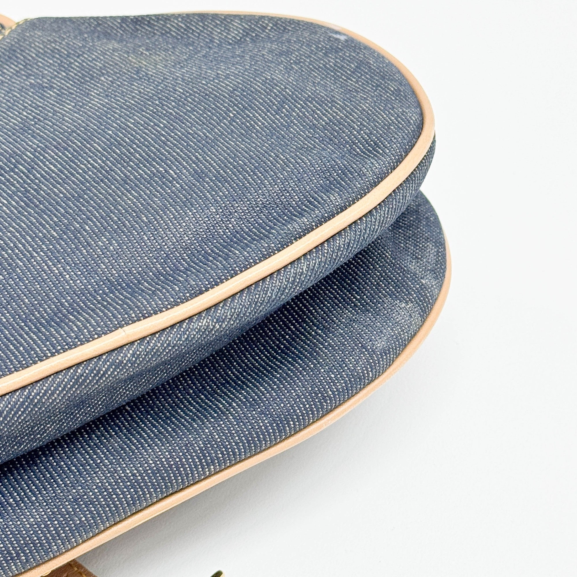Saddle Blue Denim Shoulder Bag