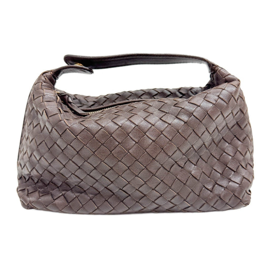 Intrecciato Brown Leather Hand Bag