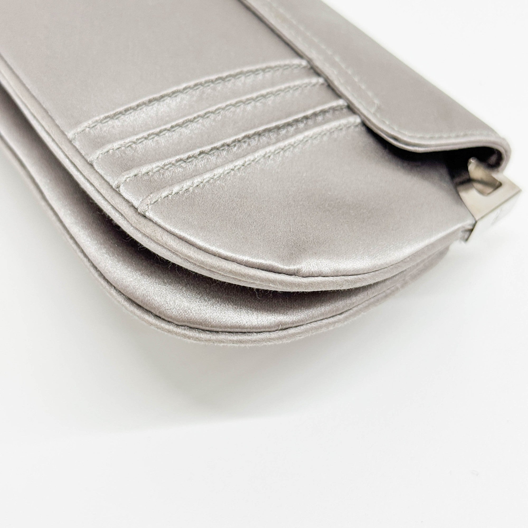 Silver Satin Two Way Bag