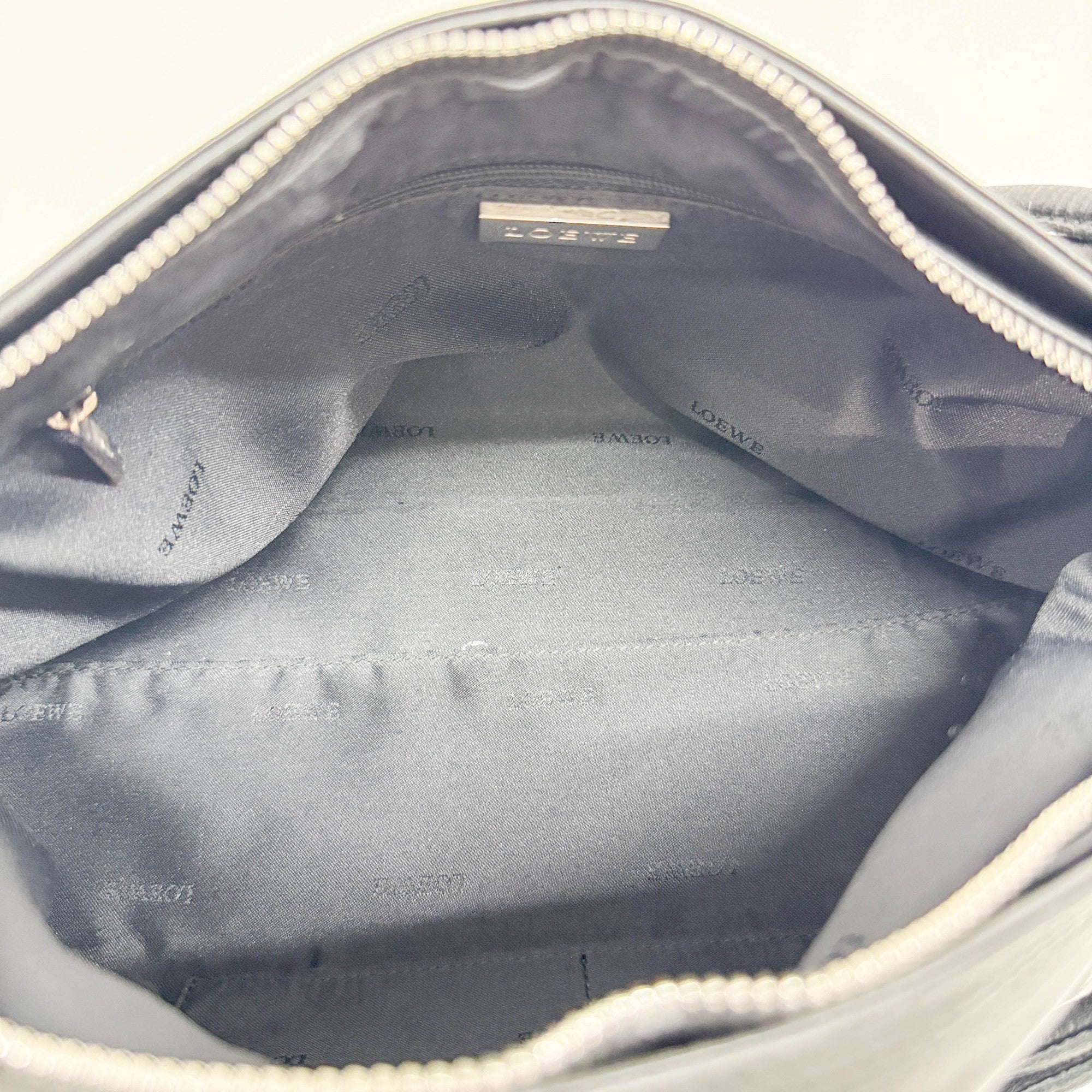 Anagram Black Leather Shoulder Bag