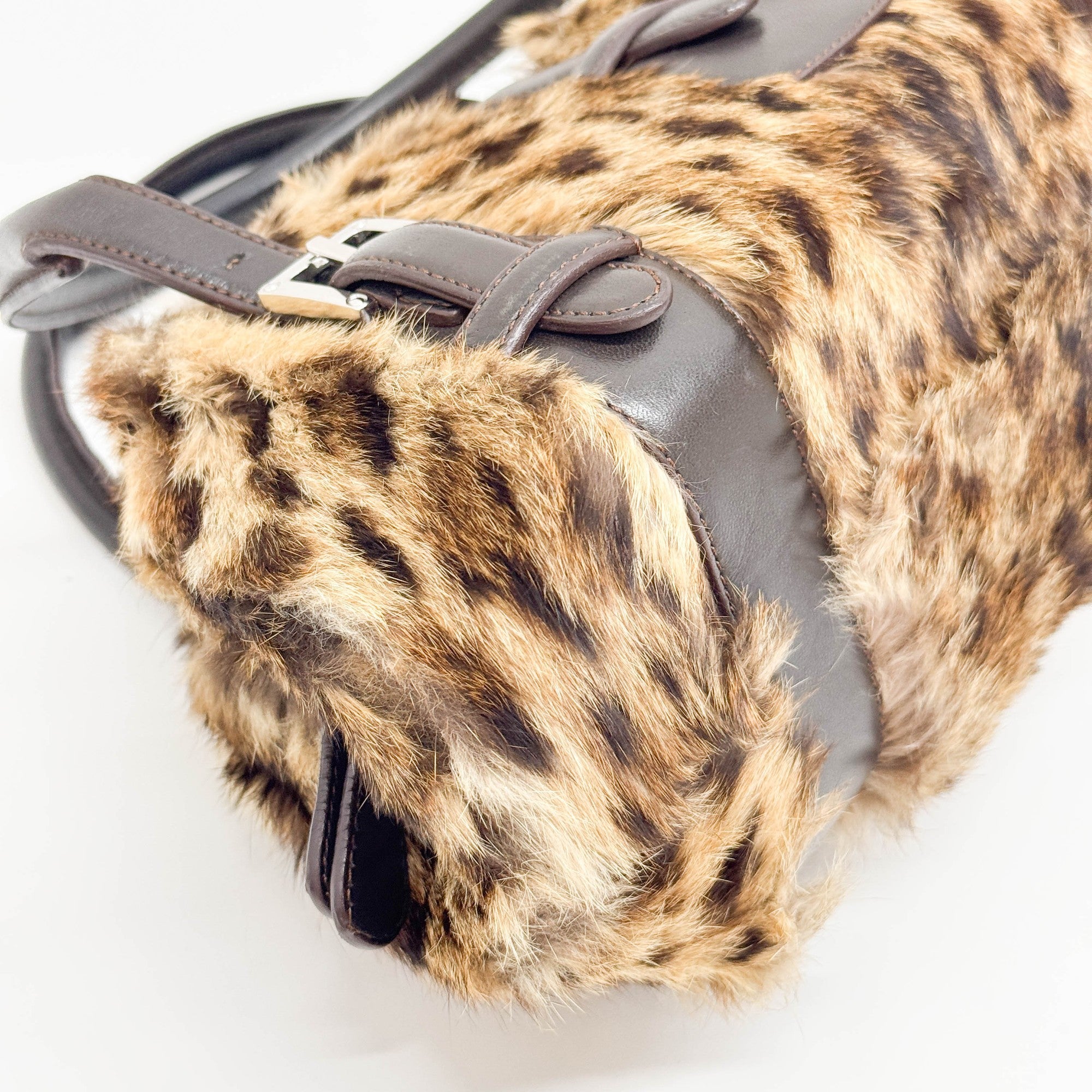 Senda Brown Fur Shoulder Bag