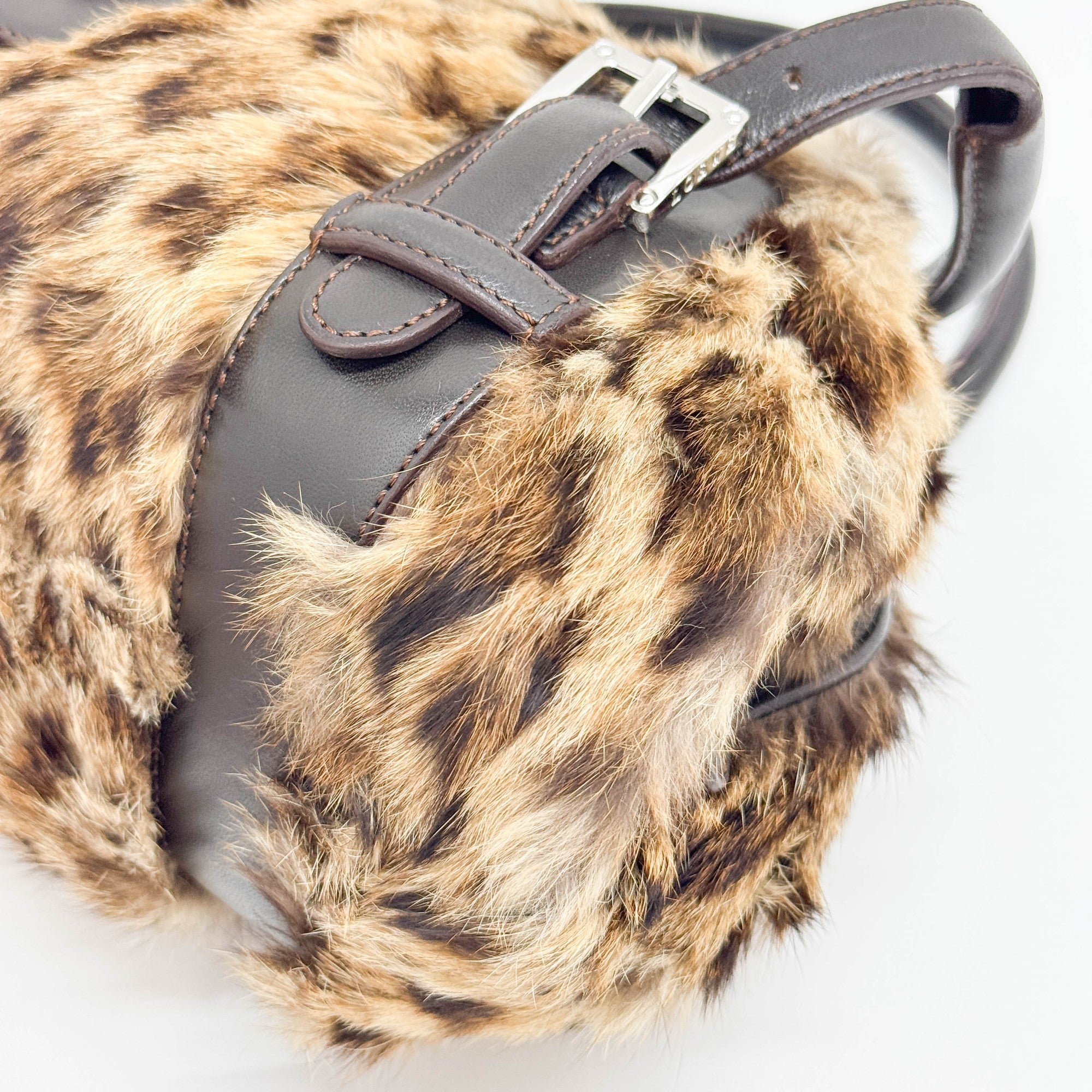 Senda Brown Fur Shoulder Bag