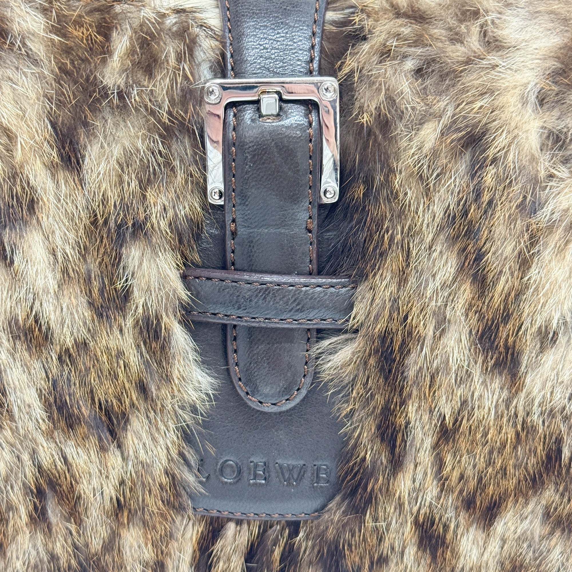 Senda Brown Fur Shoulder Bag
