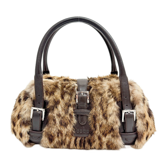 Senda Brown Fur Shoulder Bag