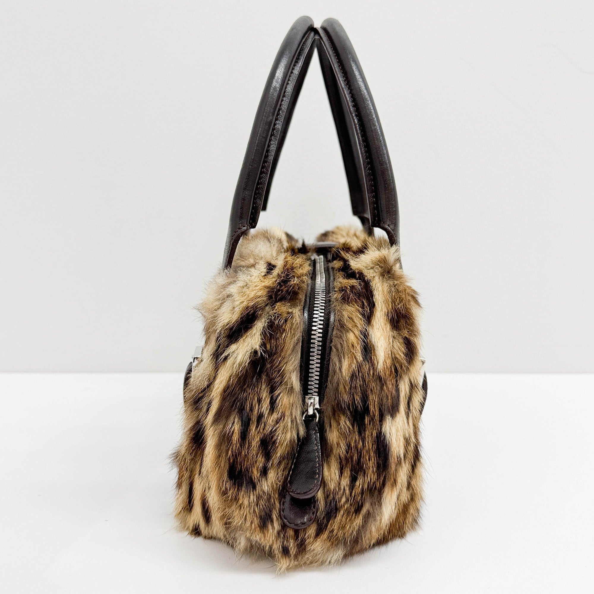 Senda Brown Fur Shoulder Bag