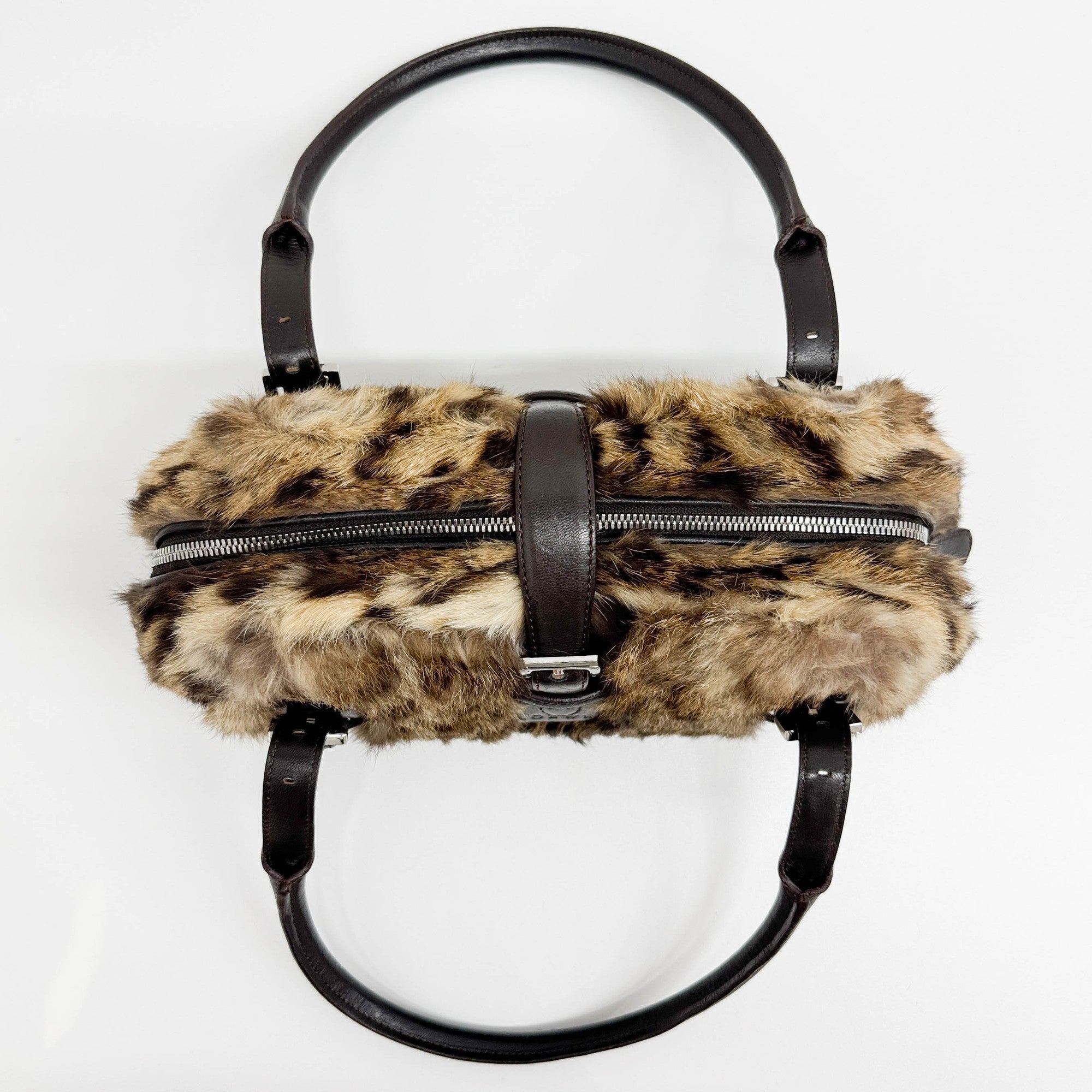Senda Brown Fur Shoulder Bag