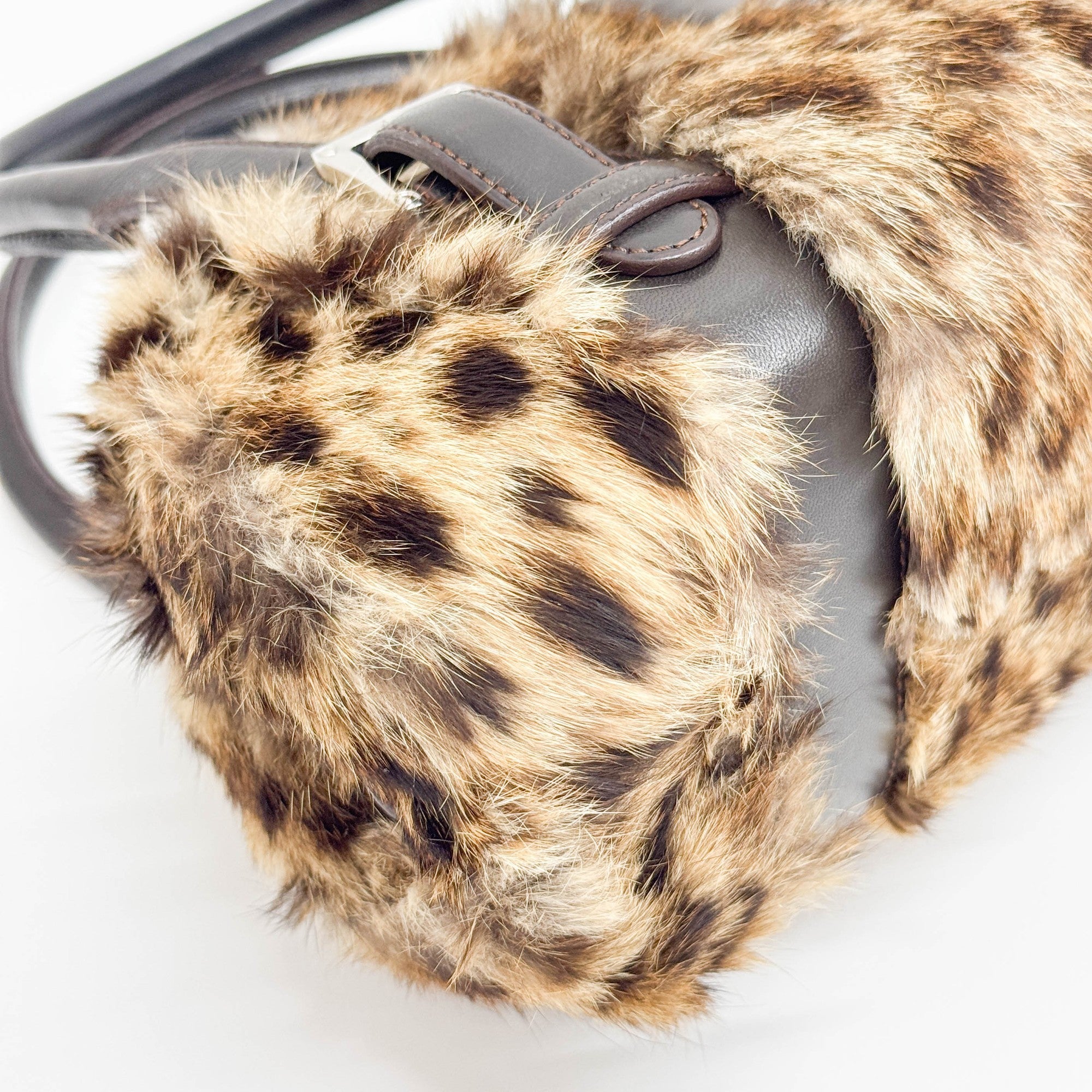 Senda Brown Fur Shoulder Bag