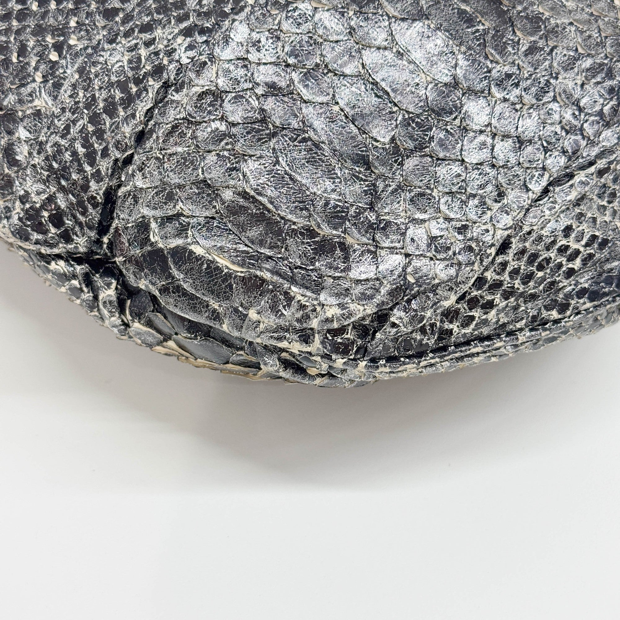 Hysteria Black Python Embossed Leather Two Way Bag