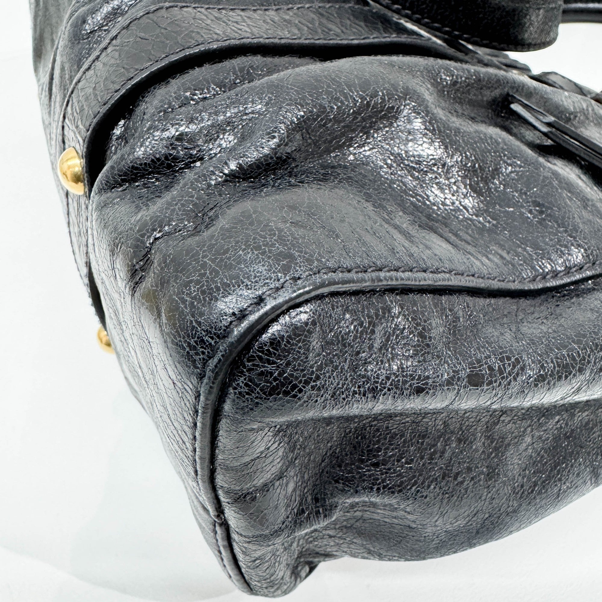 Vitello Black Leather Two Way Bag