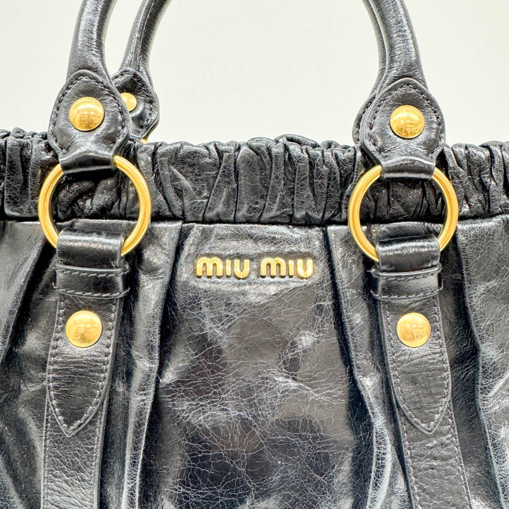 Vitello Black Leather Two Way Bag