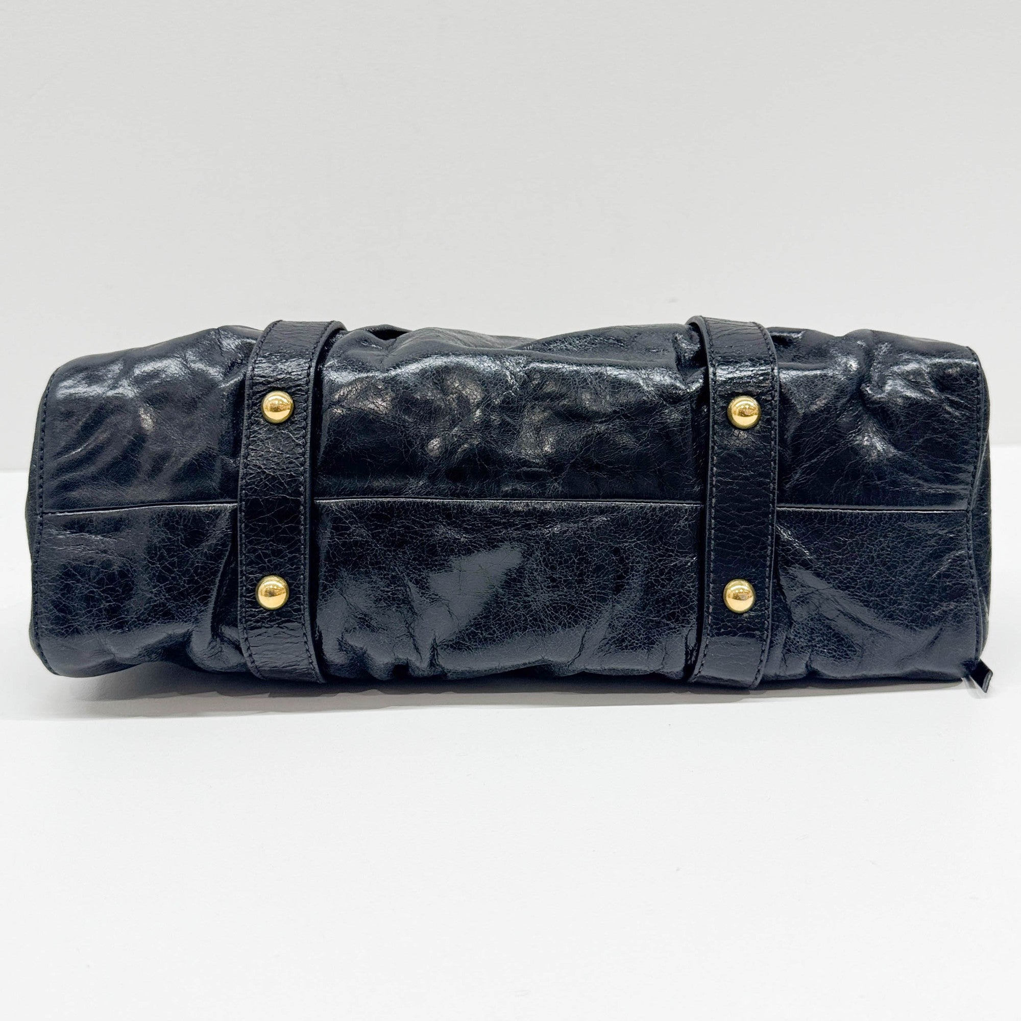 Vitello Black Leather Two Way Bag
