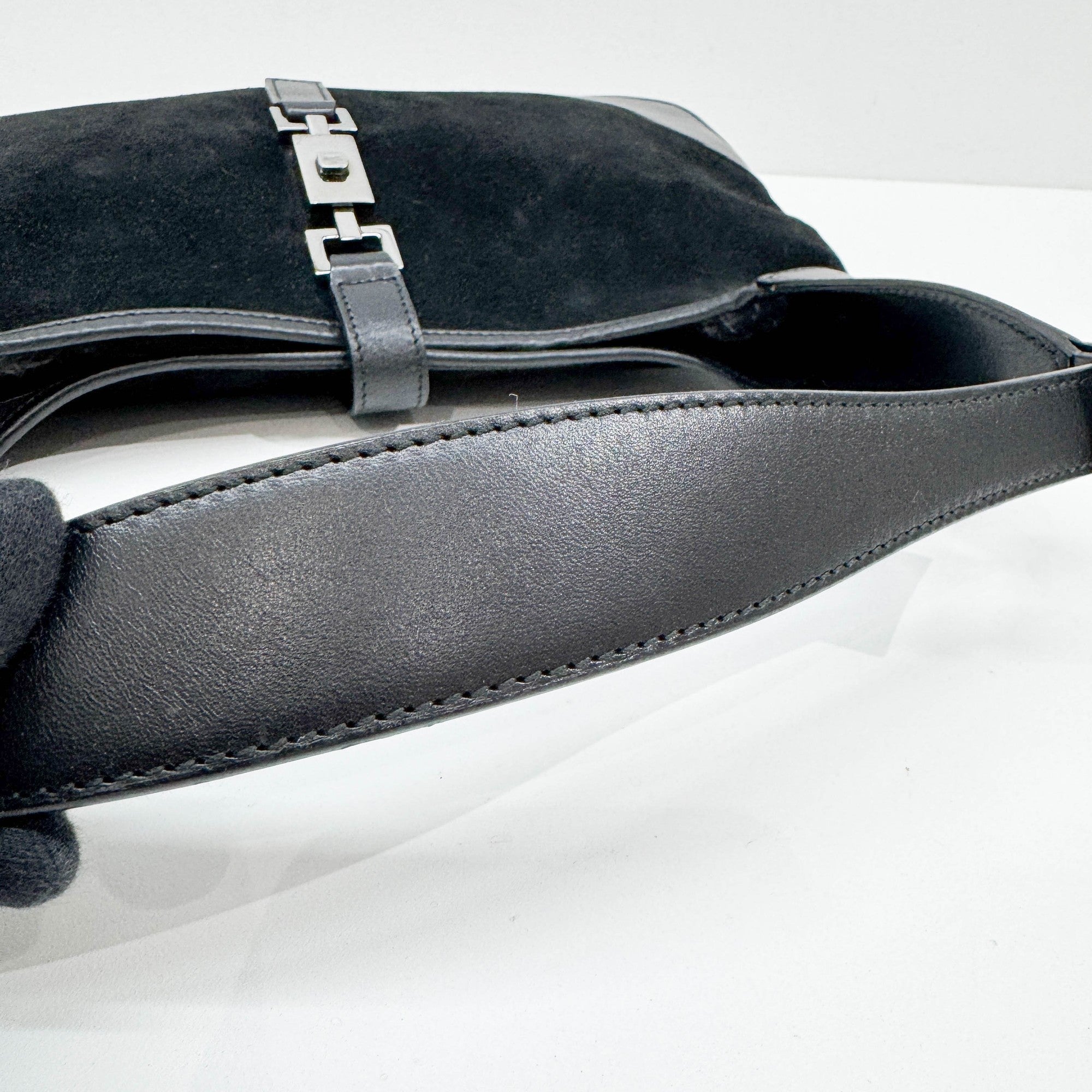 Jackie Black Suede Shoulder Bag