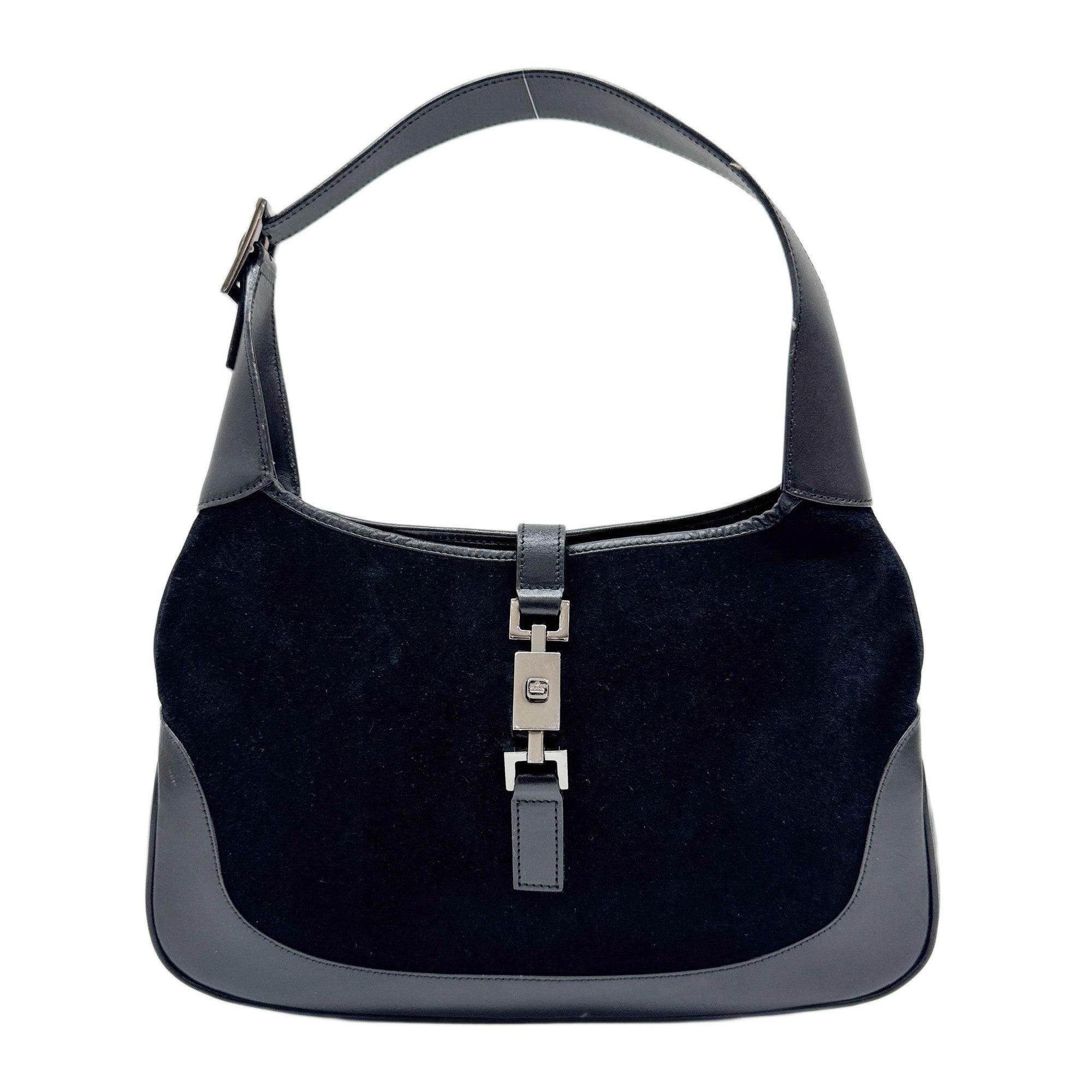 Jackie Black Suede Shoulder Bag