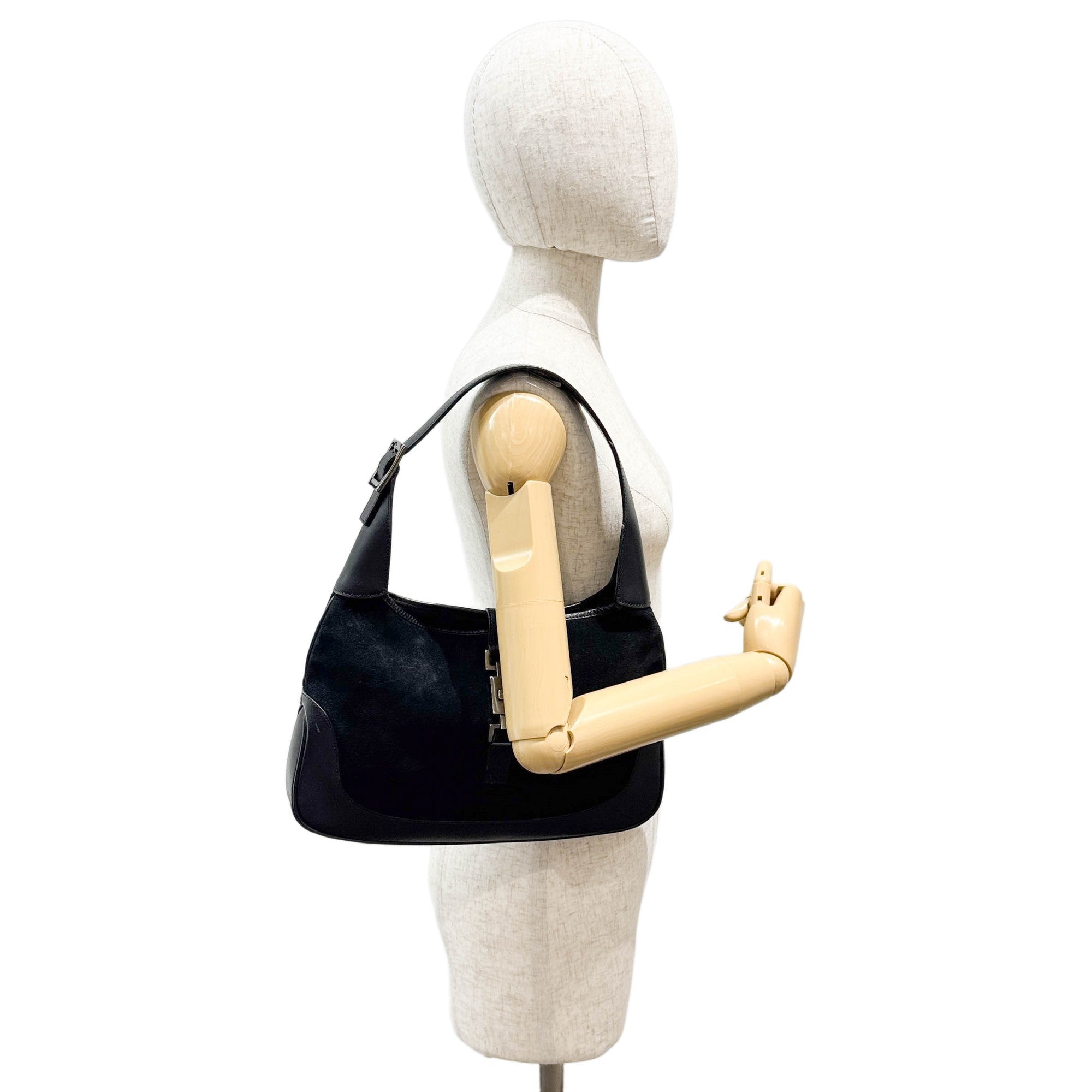 Jackie Black Suede Shoulder Bag