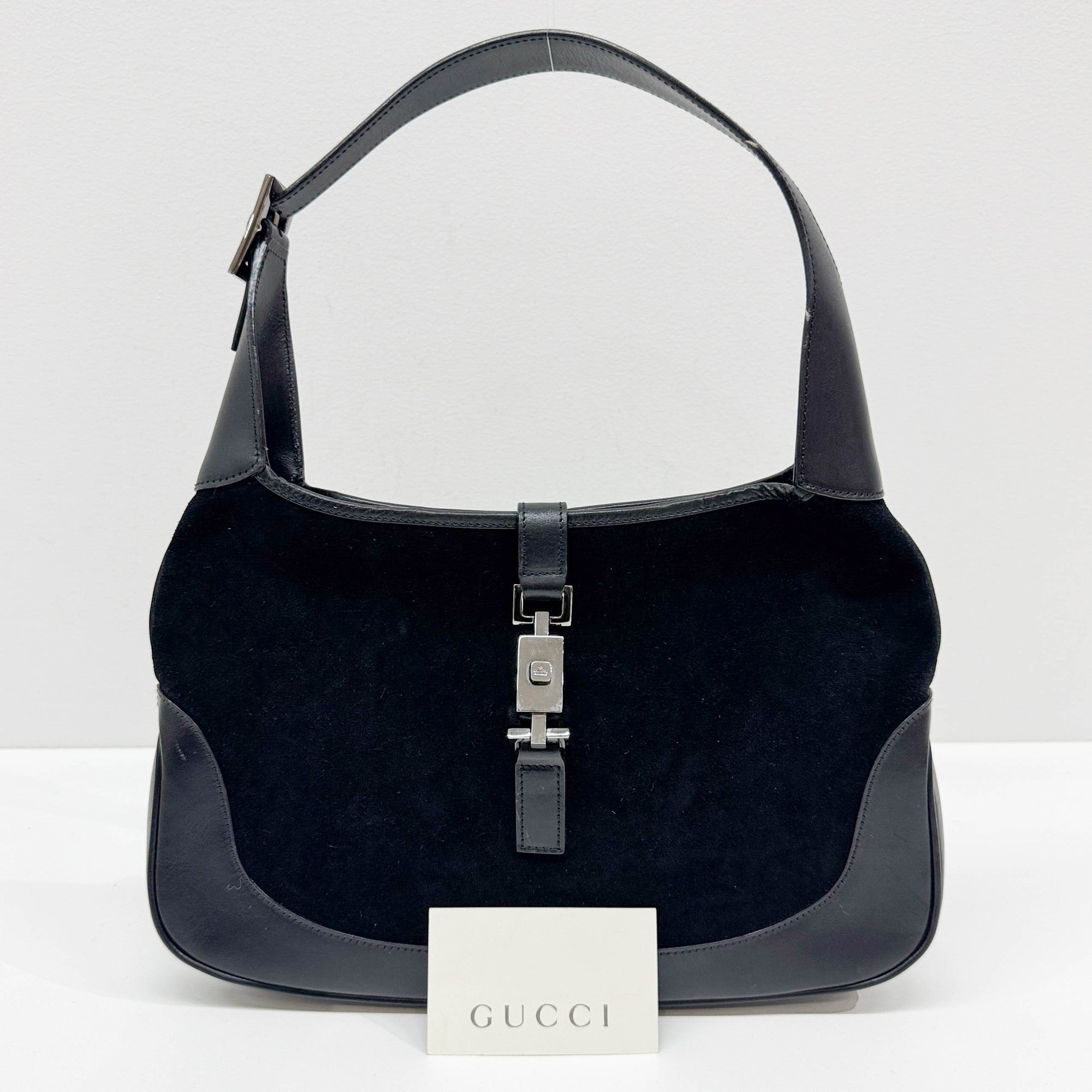 Jackie Black Suede Shoulder Bag