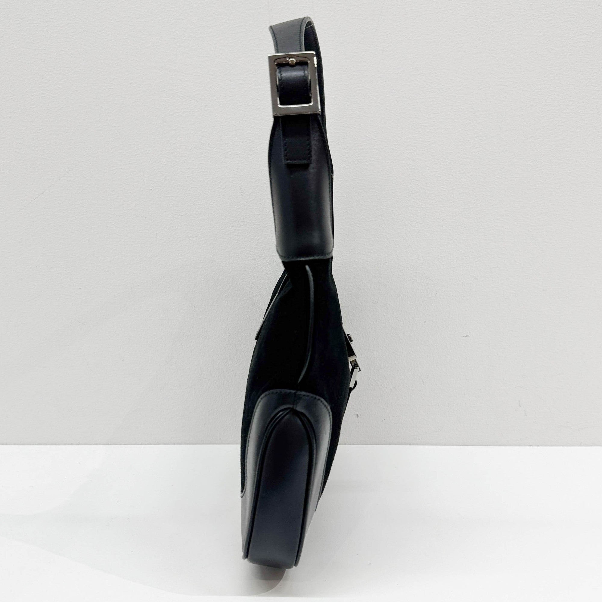 Jackie Black Suede Shoulder Bag