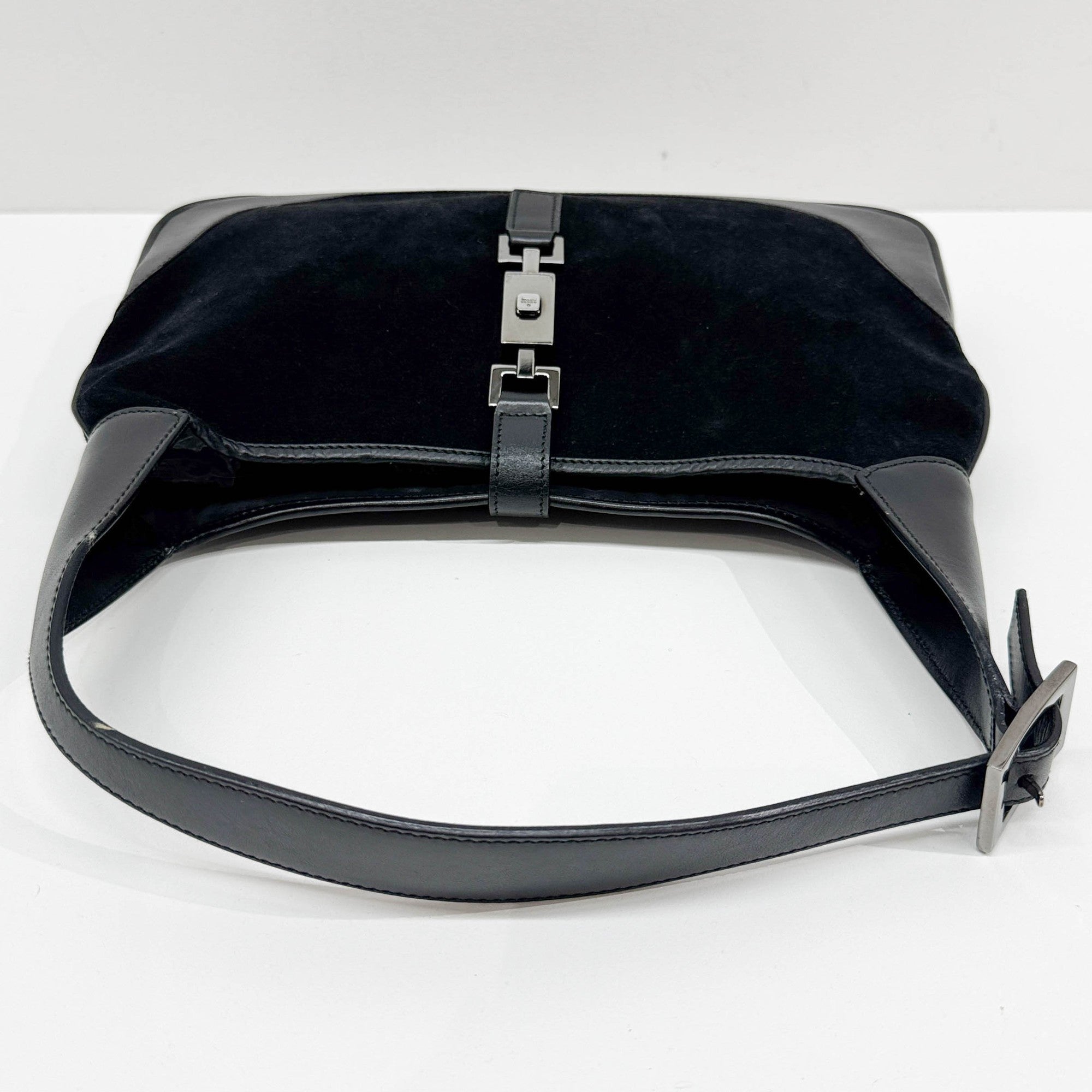 Jackie Black Suede Shoulder Bag