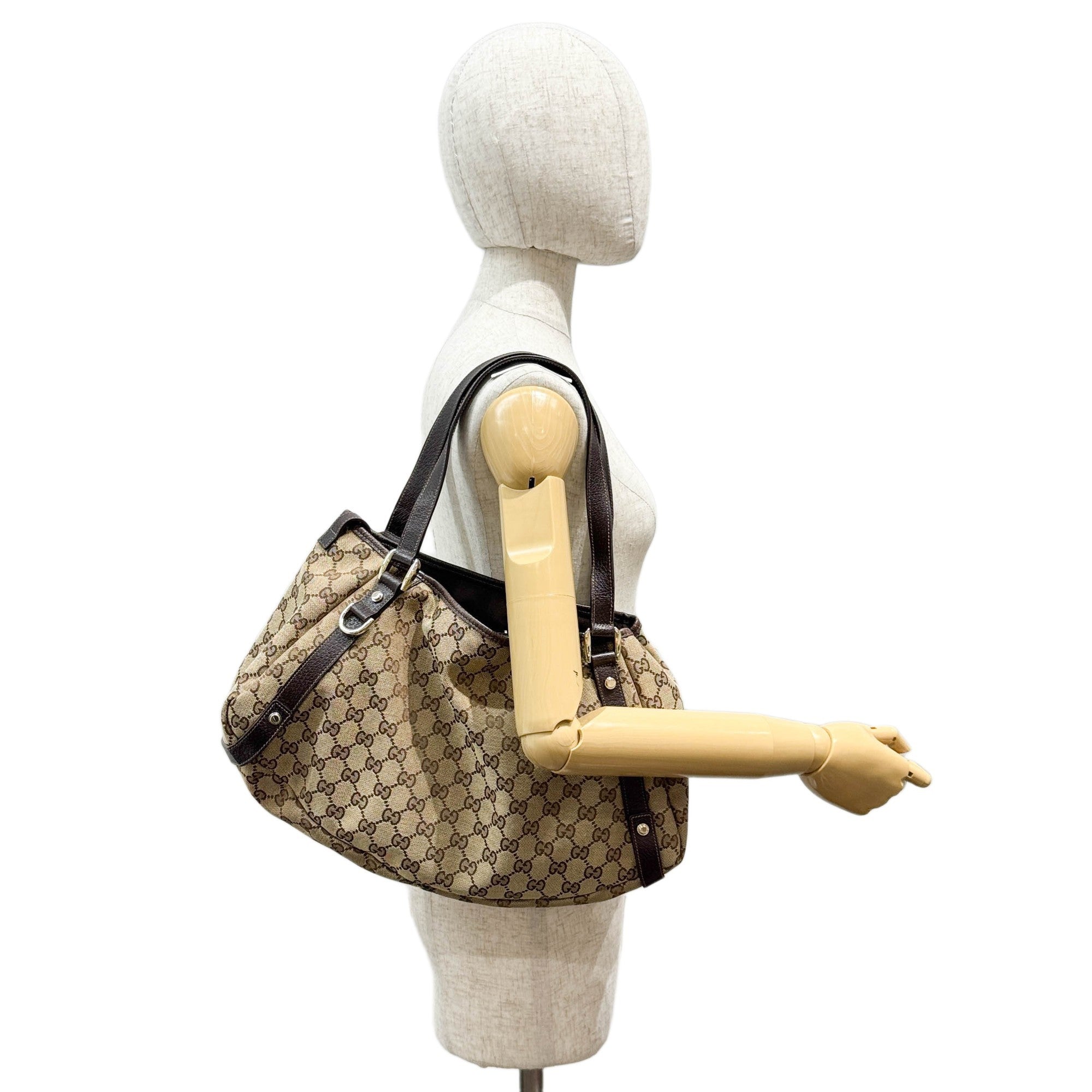 Abbey Brown GG Canvas Shoulder Bag