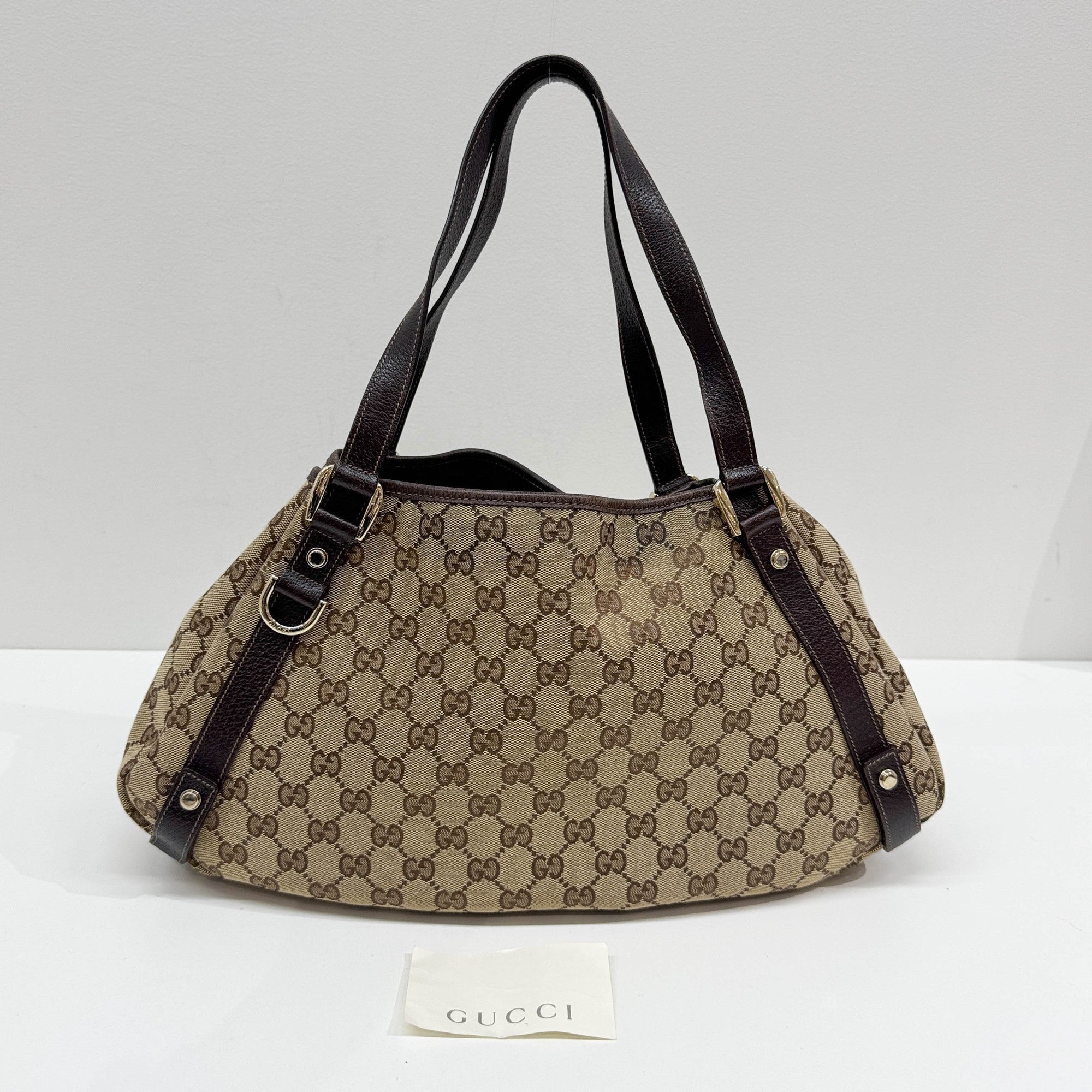 Abbey Brown GG Canvas Shoulder Bag