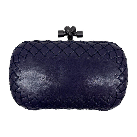 Knot Intrecciato Purple Leather Clutch Bag