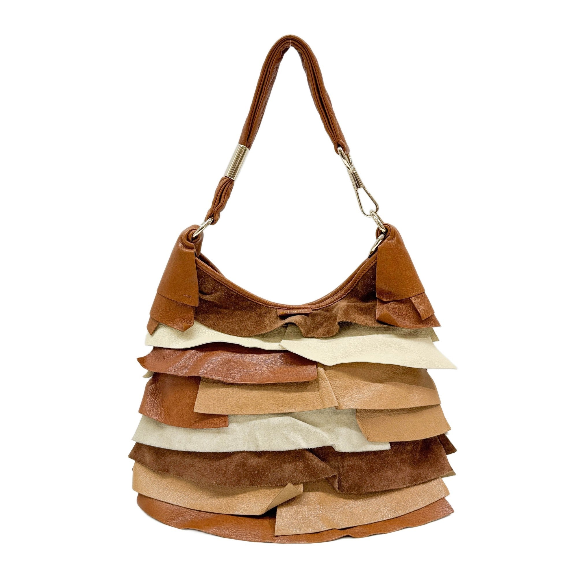 Saint Tropez Brown Leather & Suede Shoulder Bag