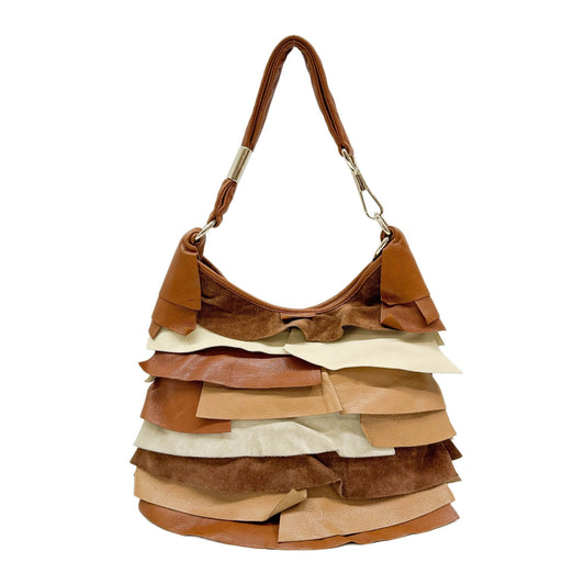 Saint Tropez Brown Leather & Suede Shoulder Bag